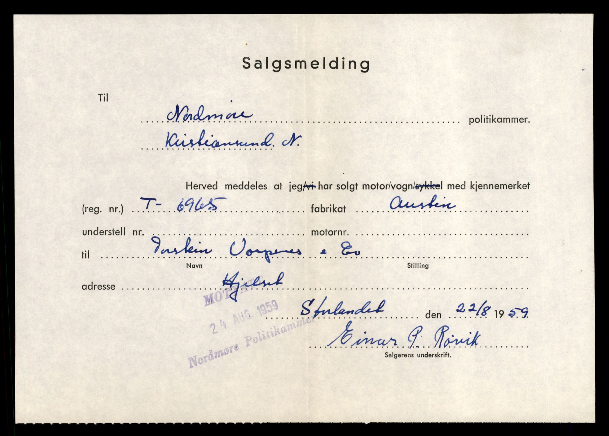 Møre og Romsdal vegkontor - Ålesund trafikkstasjon, AV/SAT-A-4099/F/Fe/L0035: Registreringskort for kjøretøy T 12653 - T 12829, 1927-1998, p. 2608