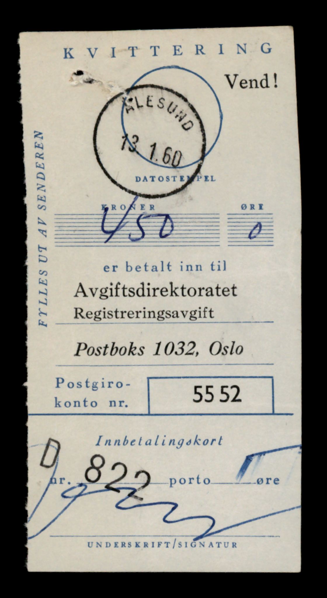 Møre og Romsdal vegkontor - Ålesund trafikkstasjon, SAT/A-4099/F/Fe/L0003: Registreringskort for kjøretøy T 232 - T 340, 1927-1998, p. 3056