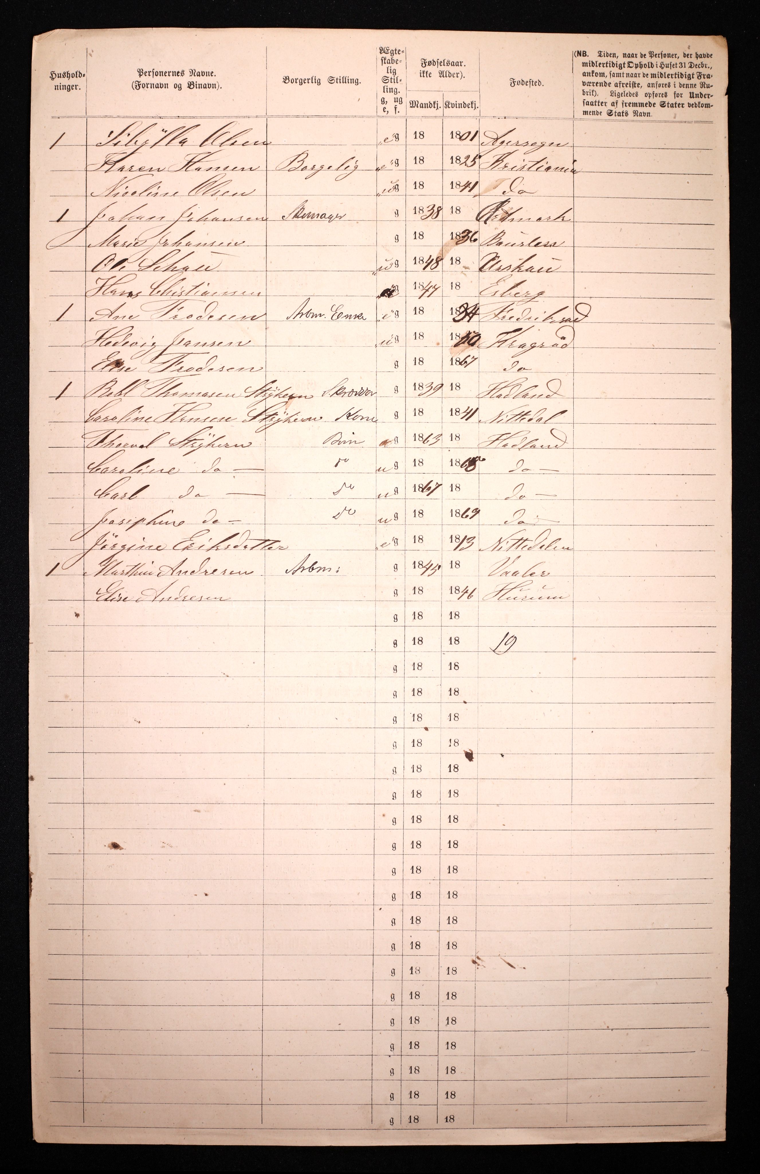 RA, 1870 census for 0301 Kristiania, 1870, p. 4677