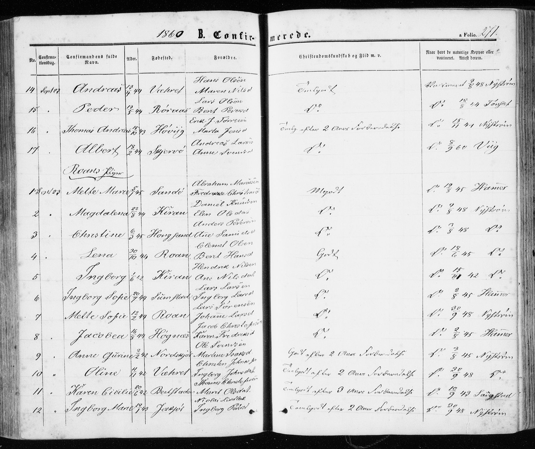 Ministerialprotokoller, klokkerbøker og fødselsregistre - Sør-Trøndelag, SAT/A-1456/657/L0705: Parish register (official) no. 657A06, 1858-1867, p. 271