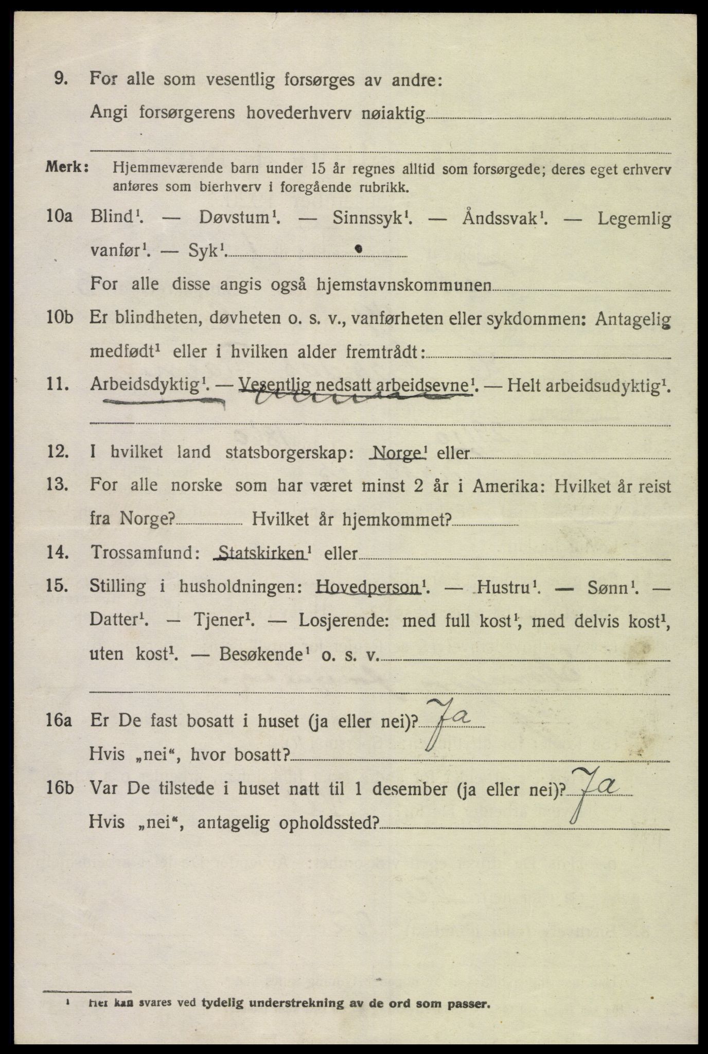SAK, 1920 census for Tveit, 1920, p. 1977