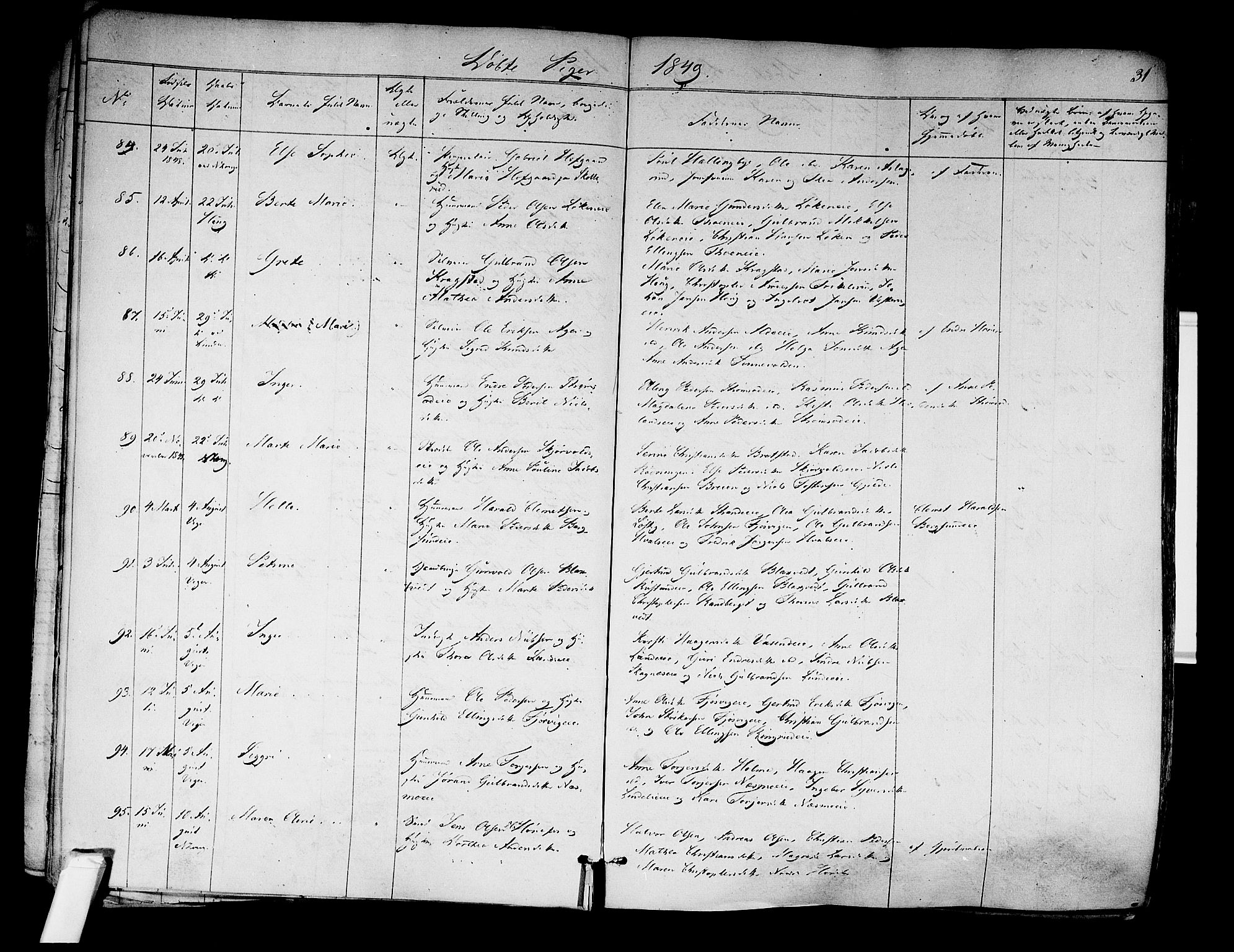 Norderhov kirkebøker, SAKO/A-237/F/Fa/L0011: Parish register (official) no. 11, 1847-1856, p. 31