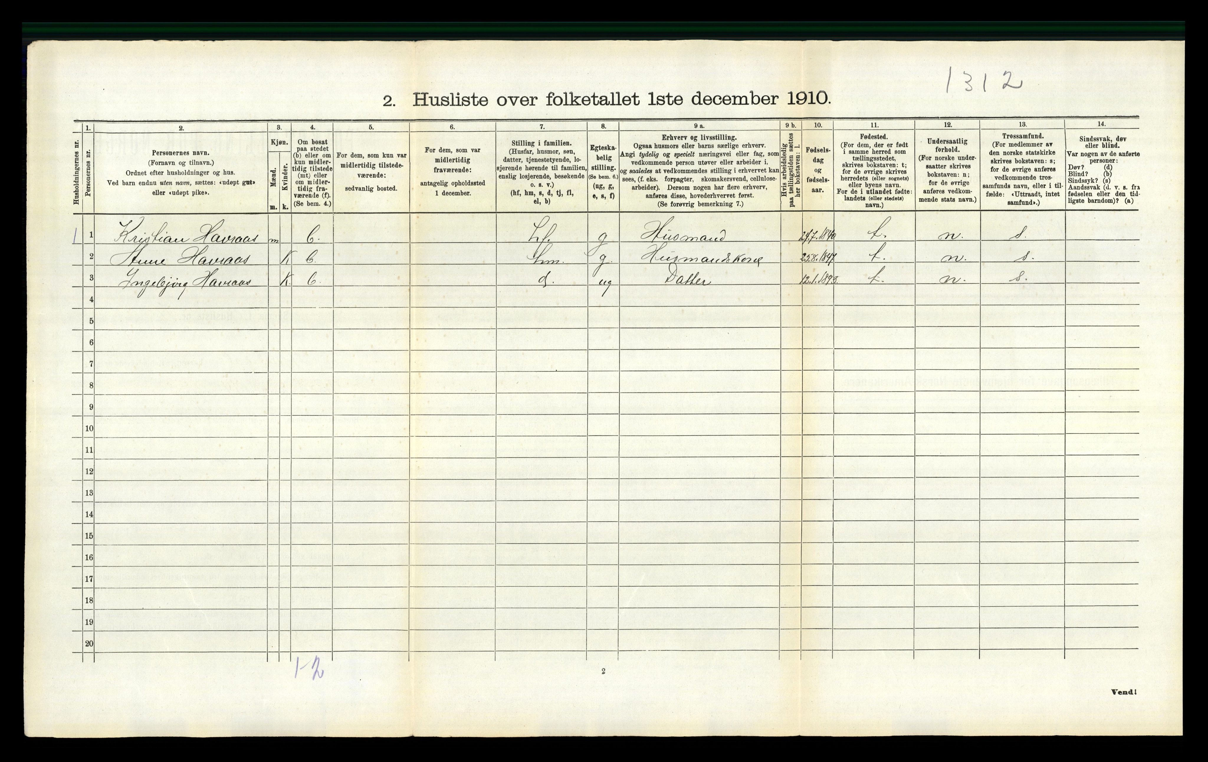 RA, 1910 census for Hjartdal, 1910, p. 543