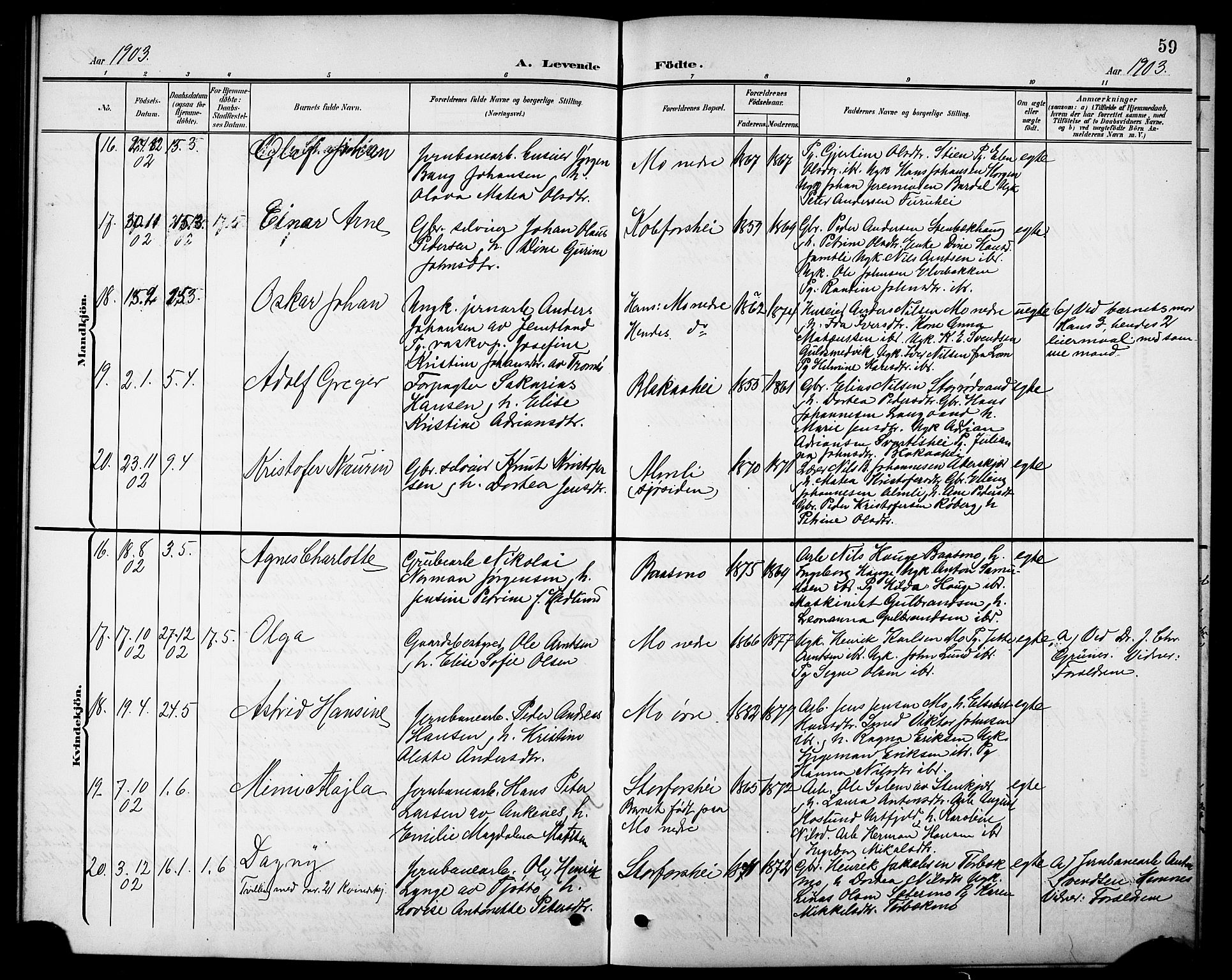 Ministerialprotokoller, klokkerbøker og fødselsregistre - Nordland, AV/SAT-A-1459/827/L0422: Parish register (copy) no. 827C11, 1899-1912, p. 59