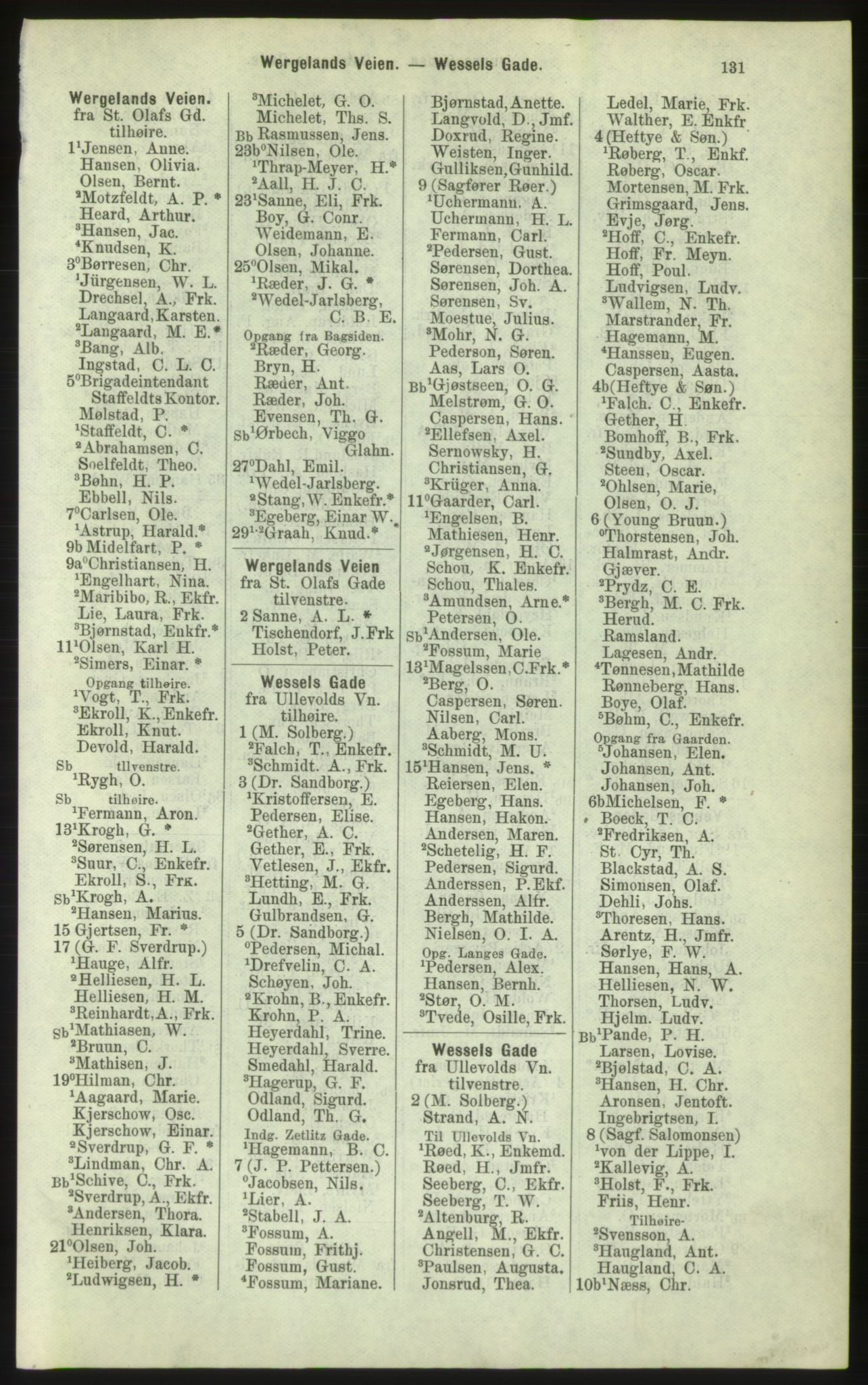 Kristiania/Oslo adressebok, PUBL/-, 1884, p. 131