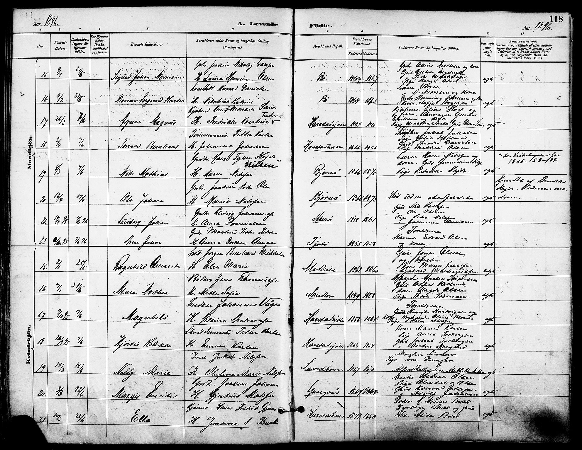 Trondenes sokneprestkontor, SATØ/S-1319/H/Ha/L0016kirke: Parish register (official) no. 16, 1890-1898, p. 118
