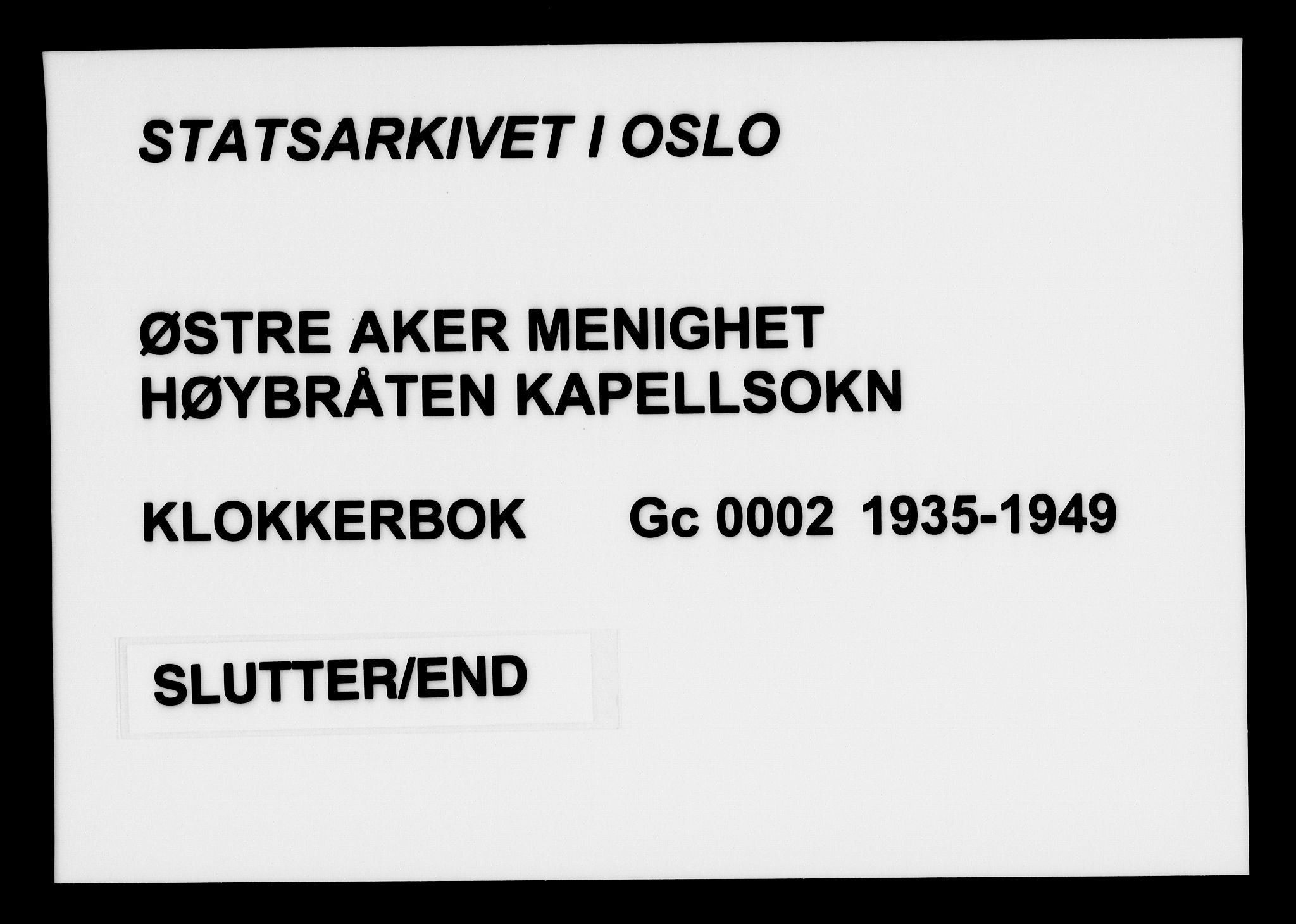 Østre Aker prestekontor Kirkebøker, SAO/A-10840/G/Gc/L0002: Parish register (copy) no. III 2, 1935-1949