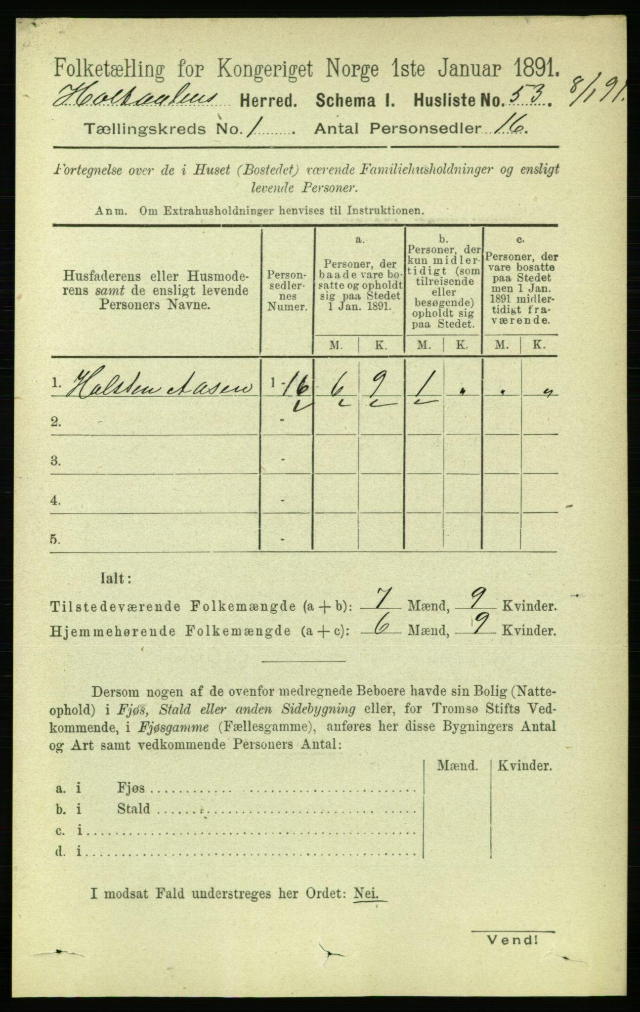 RA, 1891 census for 1645 Haltdalen, 1891, p. 68