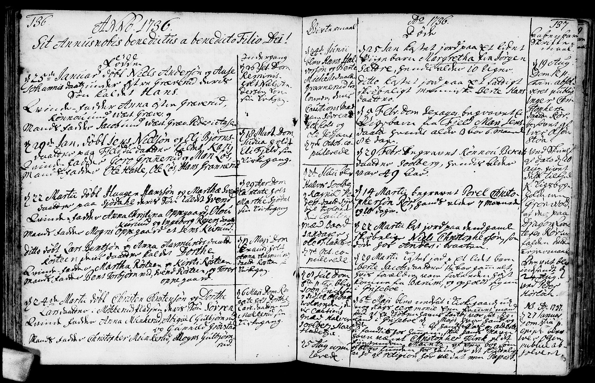 Nesodden prestekontor Kirkebøker, SAO/A-10013/F/Fa/L0001: Parish register (official) no. I 1, 1709-1749, p. 136-137