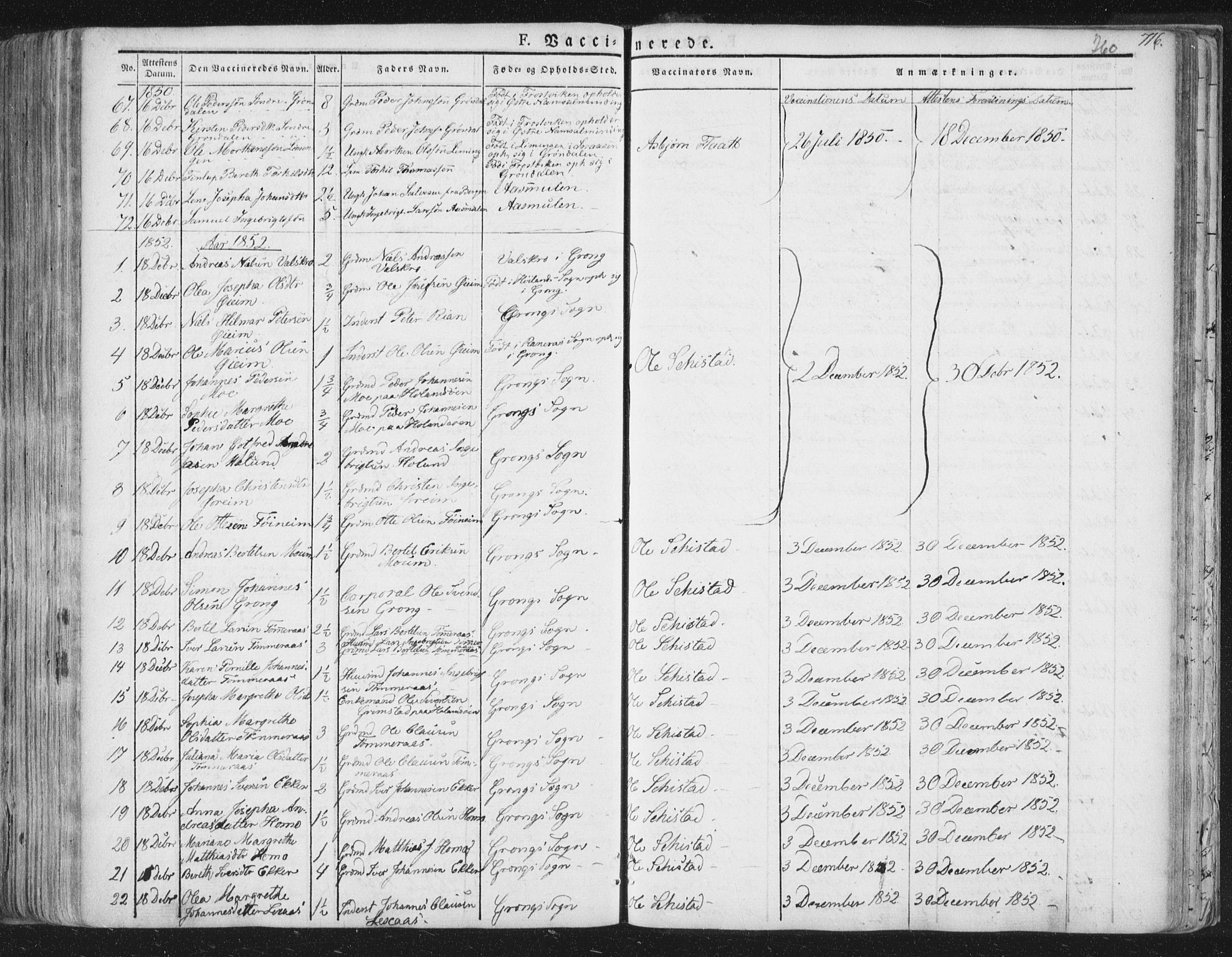 Ministerialprotokoller, klokkerbøker og fødselsregistre - Nord-Trøndelag, AV/SAT-A-1458/758/L0513: Parish register (official) no. 758A02 /1, 1839-1868, p. 260