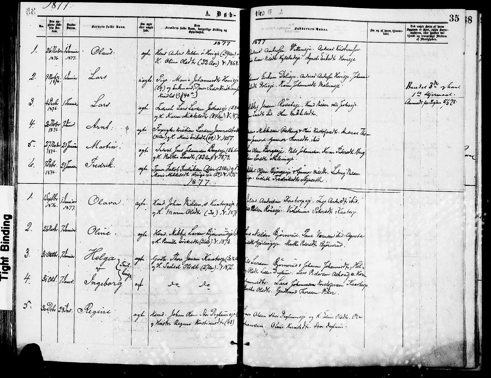 Vang prestekontor, Hedmark, SAH/PREST-008/H/Ha/Haa/L0013: Parish register (official) no. 13, 1855-1879, p. 35