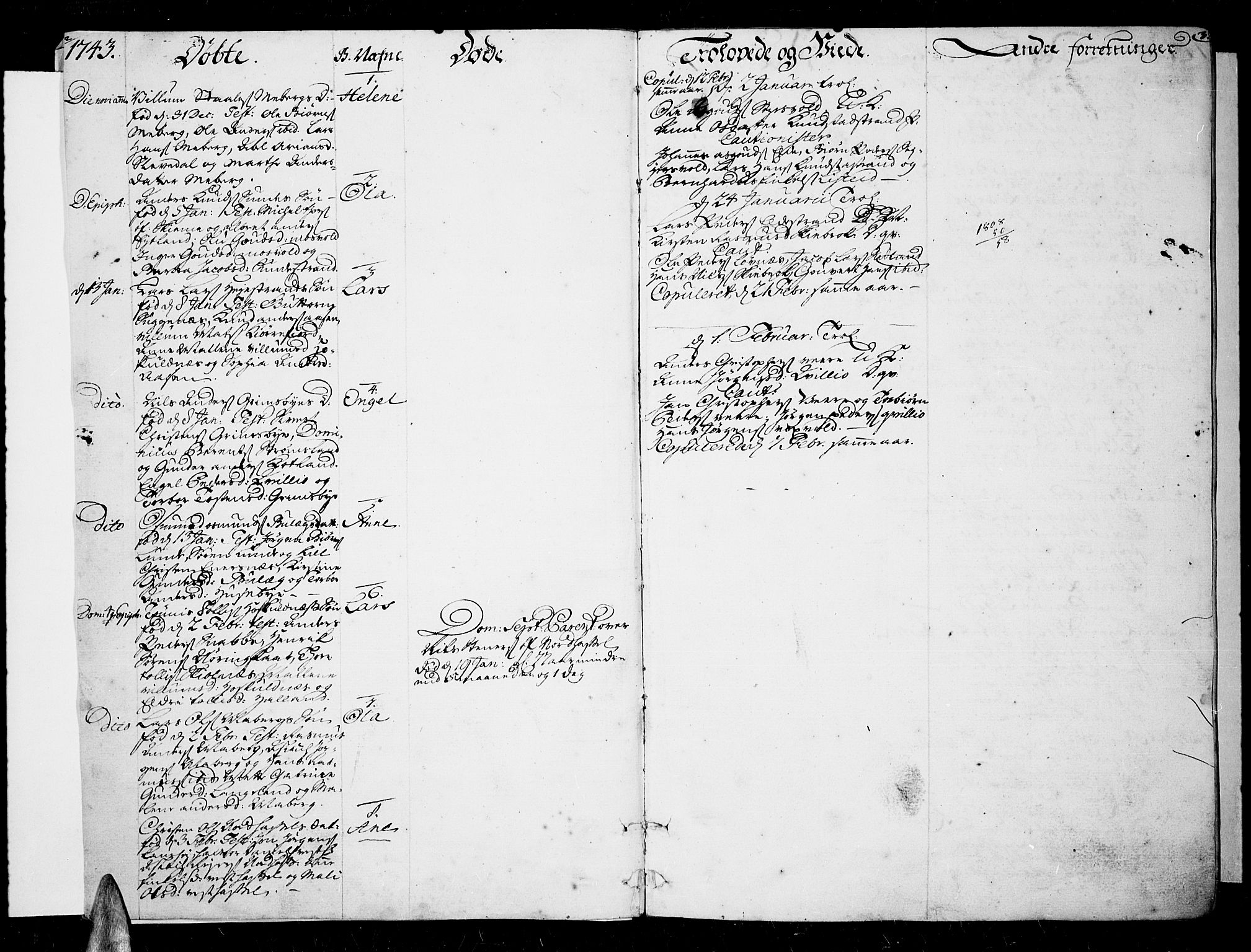 Lista sokneprestkontor, AV/SAK-1111-0027/F/Fa/L0003: Parish register (official) no. A 3 /1, 1743-1767, p. 2-3