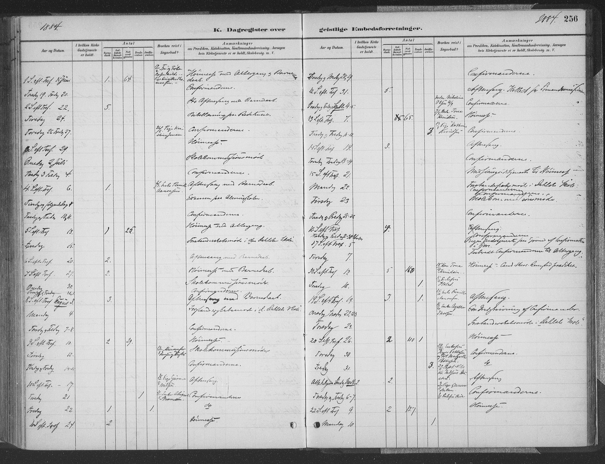 Grimstad sokneprestkontor, SAK/1111-0017/F/Fa/L0004: Parish register (official) no. A 3, 1882-1910, p. 256