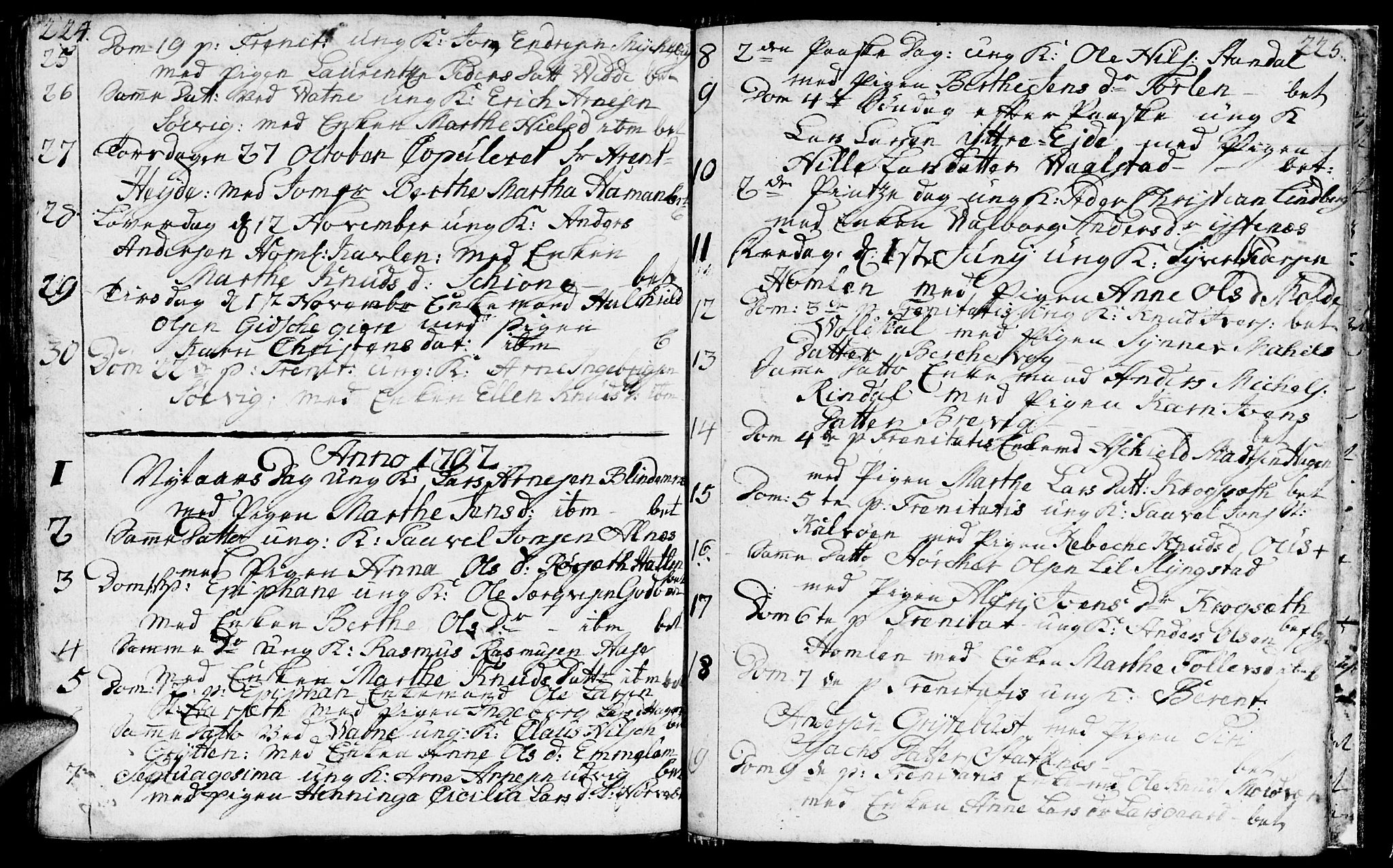 Ministerialprotokoller, klokkerbøker og fødselsregistre - Møre og Romsdal, SAT/A-1454/528/L0421: Parish register (copy) no. 528C02, 1785-1800, p. 224-225