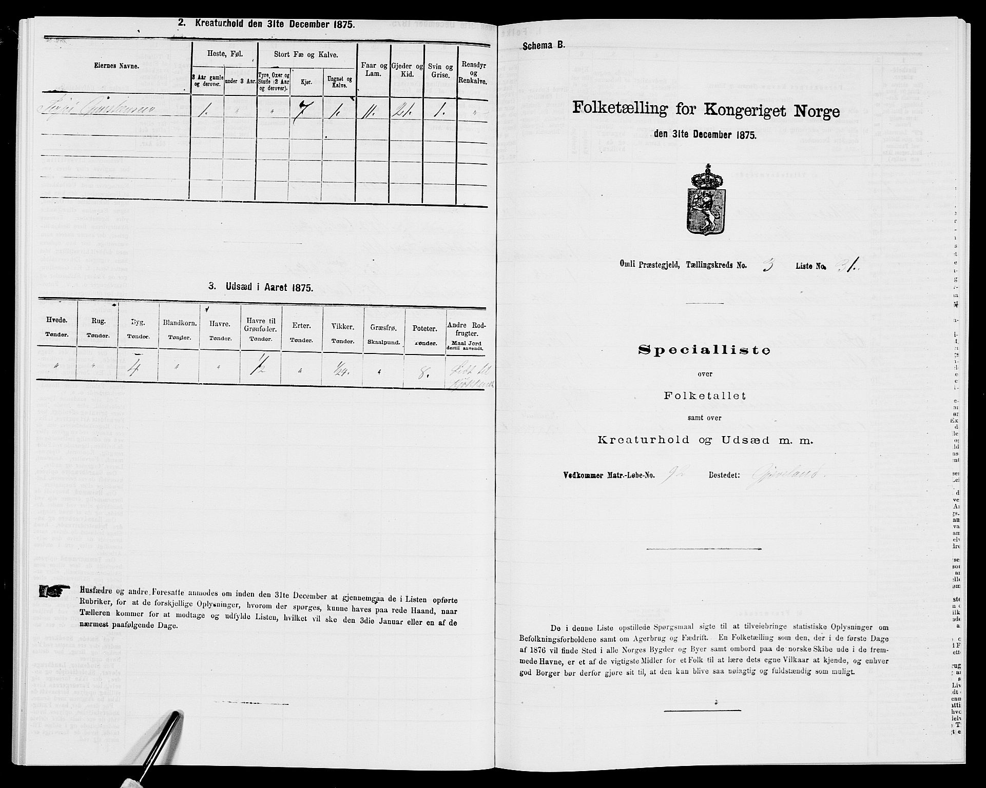 SAK, 1875 census for 0929P Åmli, 1875, p. 237