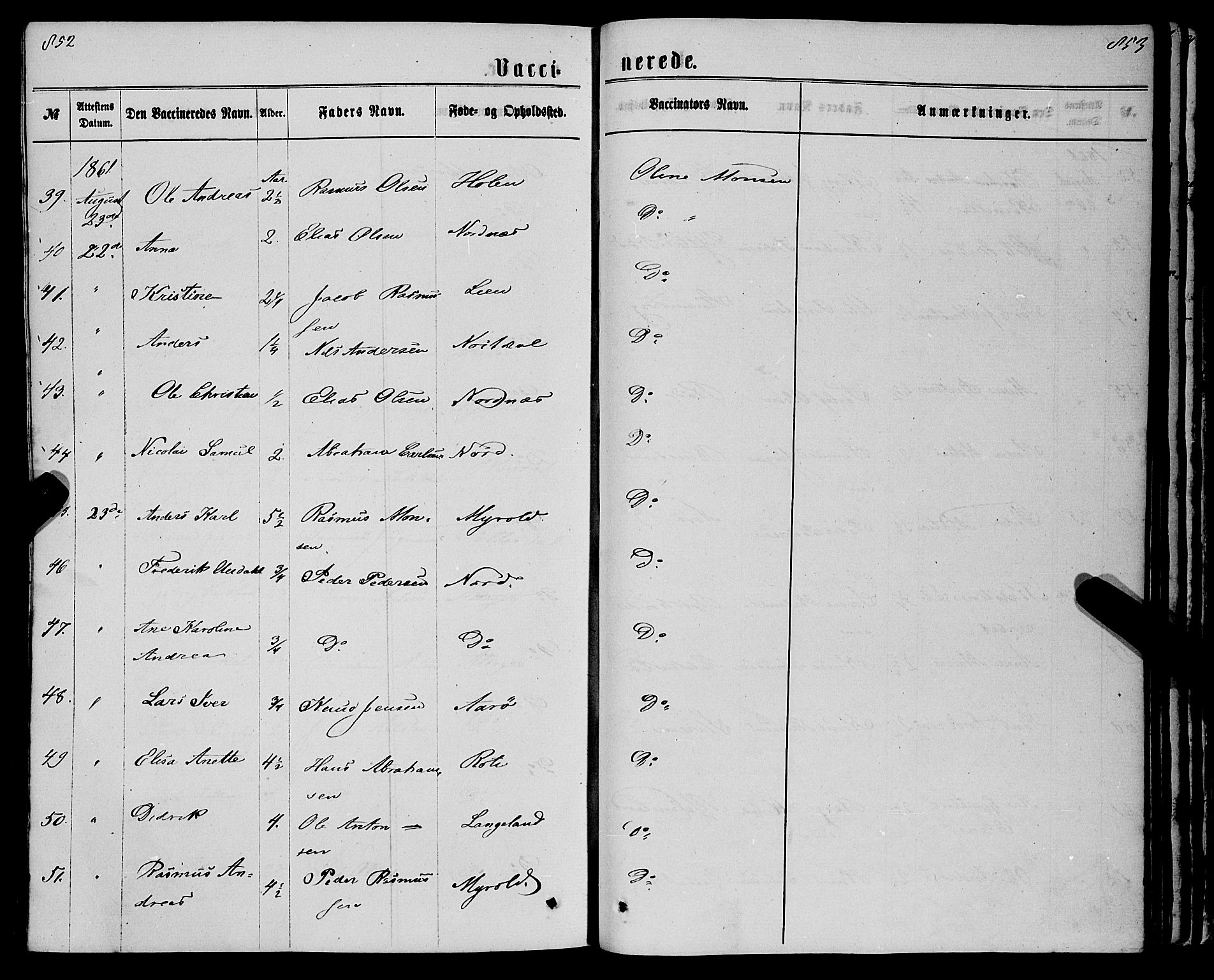 Eid sokneprestembete, AV/SAB-A-82301/H/Haa/Haaa/L0009: Parish register (official) no. A 9, 1861-1868, p. 852-853