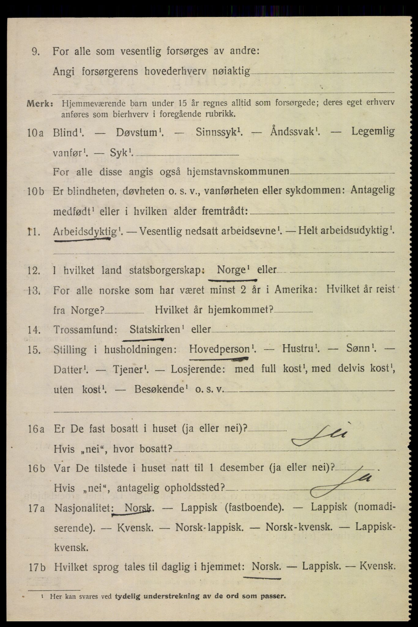 SAT, 1920 census for Vågan, 1920, p. 3938