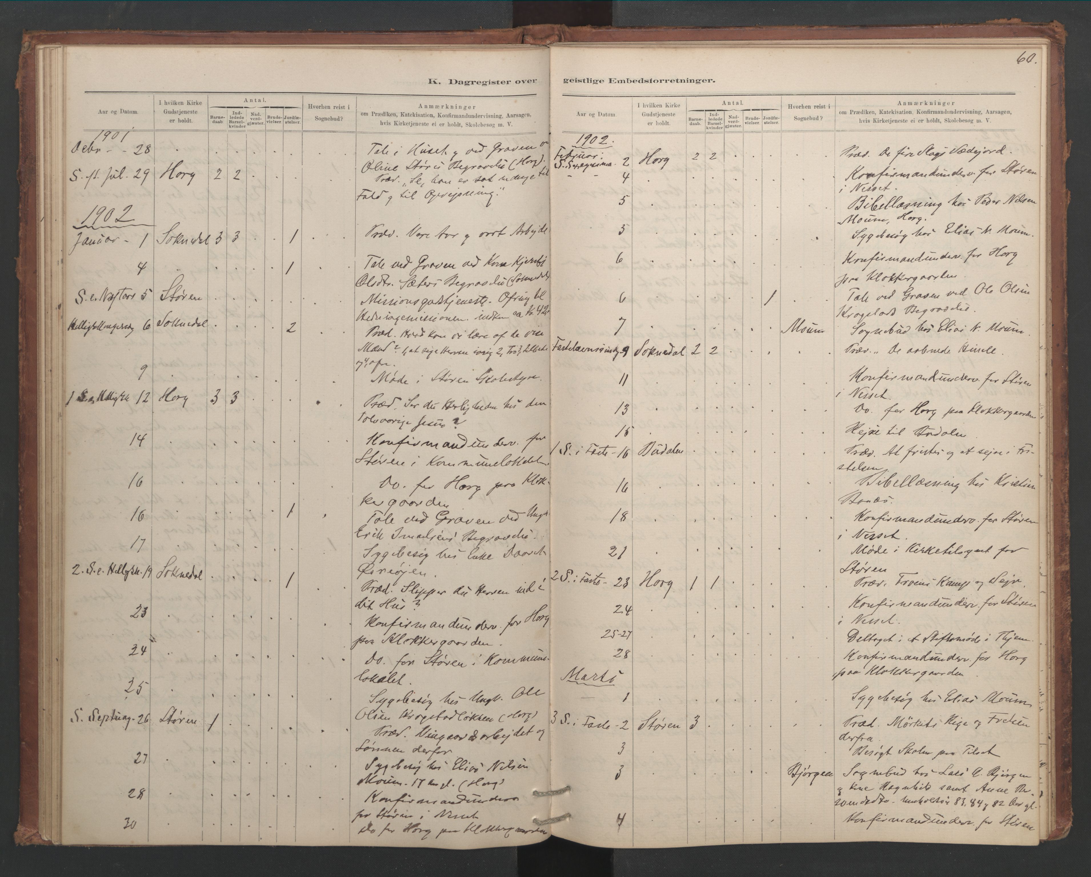 Ministerialprotokoller, klokkerbøker og fødselsregistre - Sør-Trøndelag, SAT/A-1456/687/L1012: Diary records no. 687B01, 1887-1914, p. 60