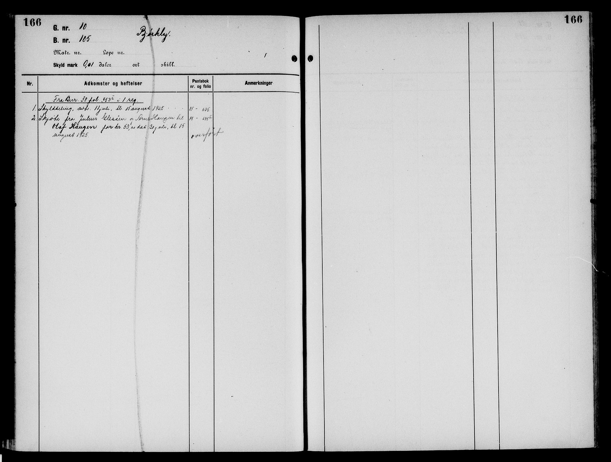 Sør-Østerdal sorenskriveri, AV/SAH-TING-018/H/Ha/Had/L0062: Mortgage register no. 5, 1850-1950, p. 166