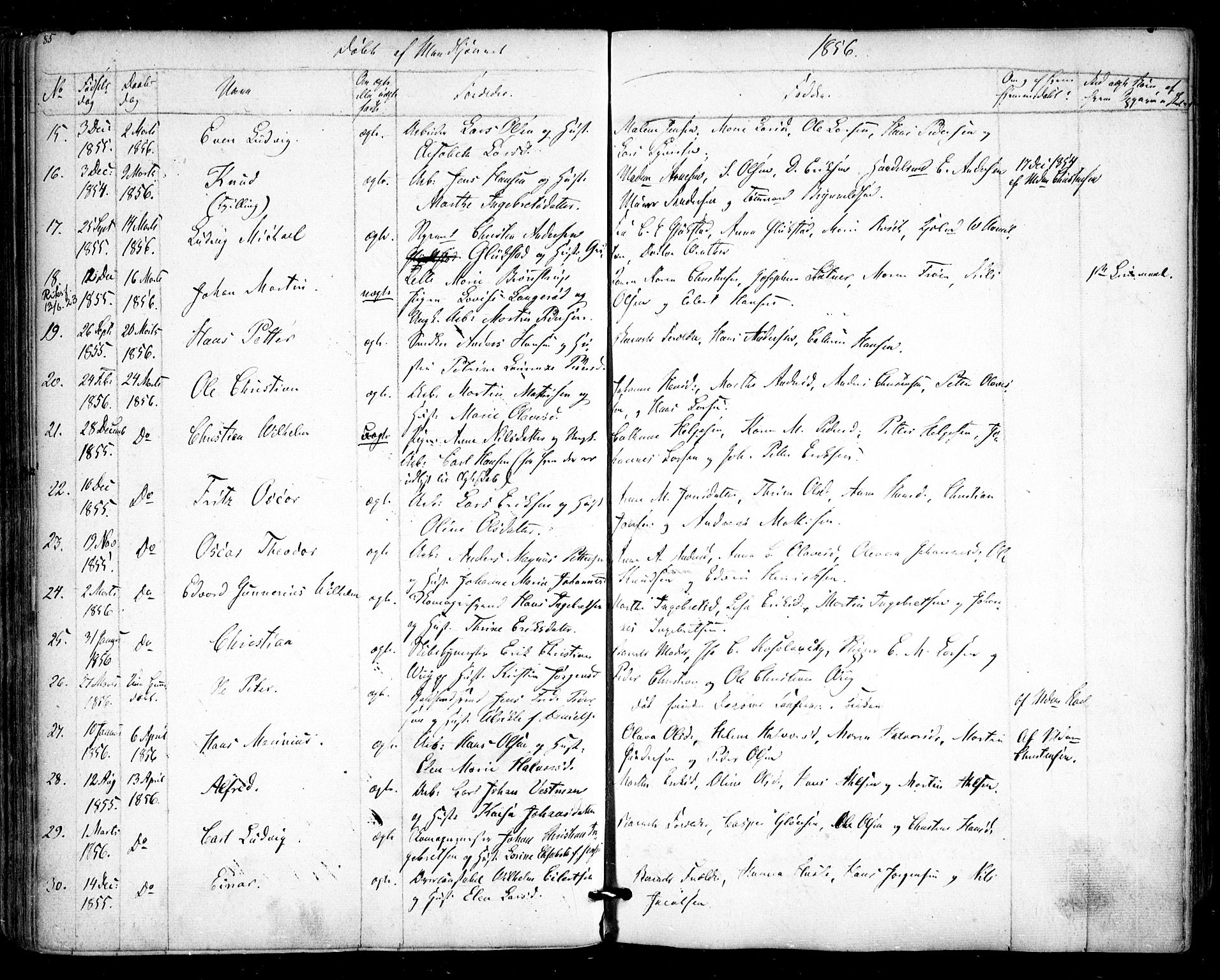 Halden prestekontor Kirkebøker, AV/SAO-A-10909/F/Fa/L0006: Parish register (official) no. I 6, 1845-1856, p. 85
