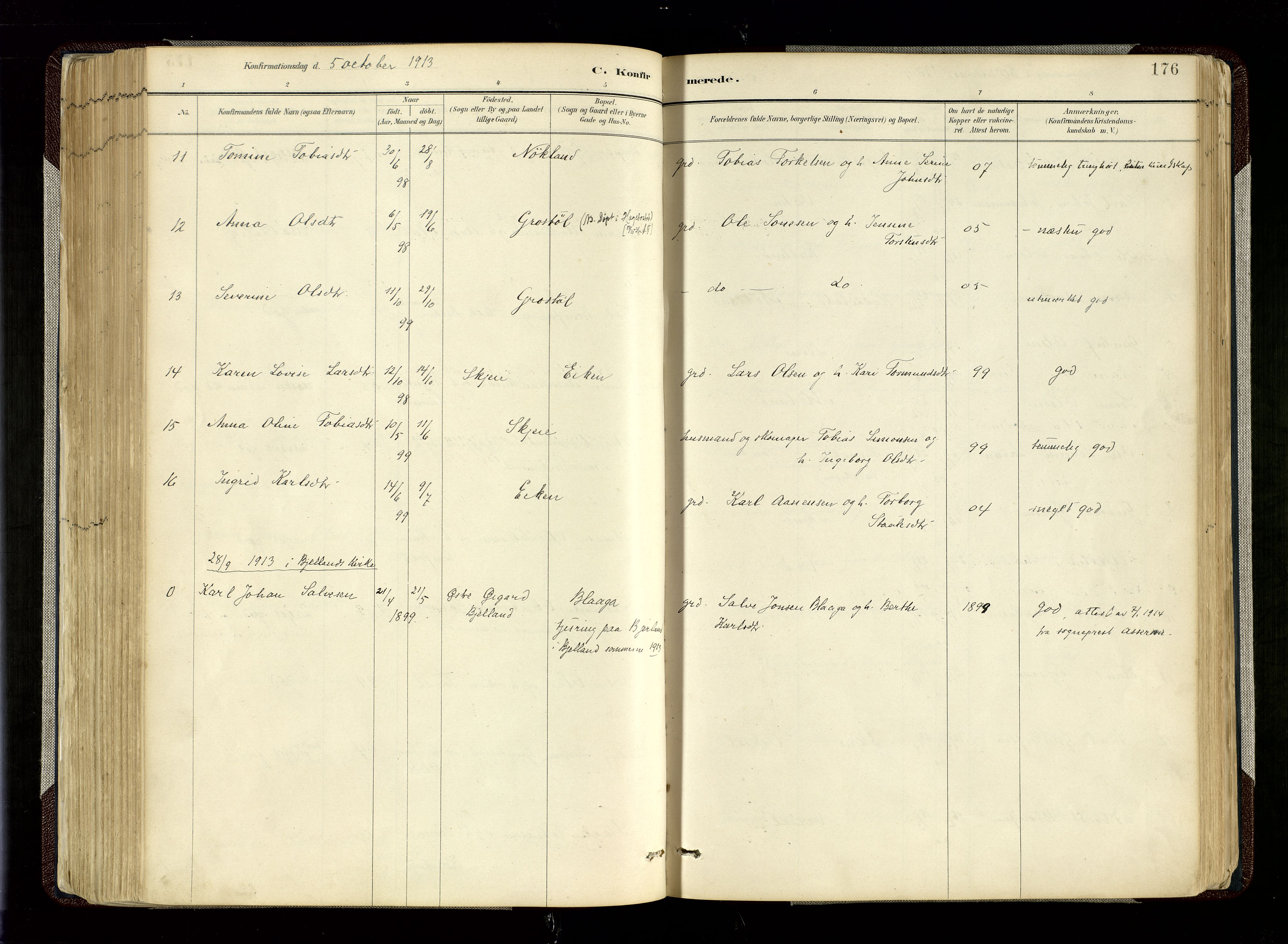Hægebostad sokneprestkontor, SAK/1111-0024/F/Fa/Fab/L0004: Parish register (official) no. A 4, 1887-1929, p. 176