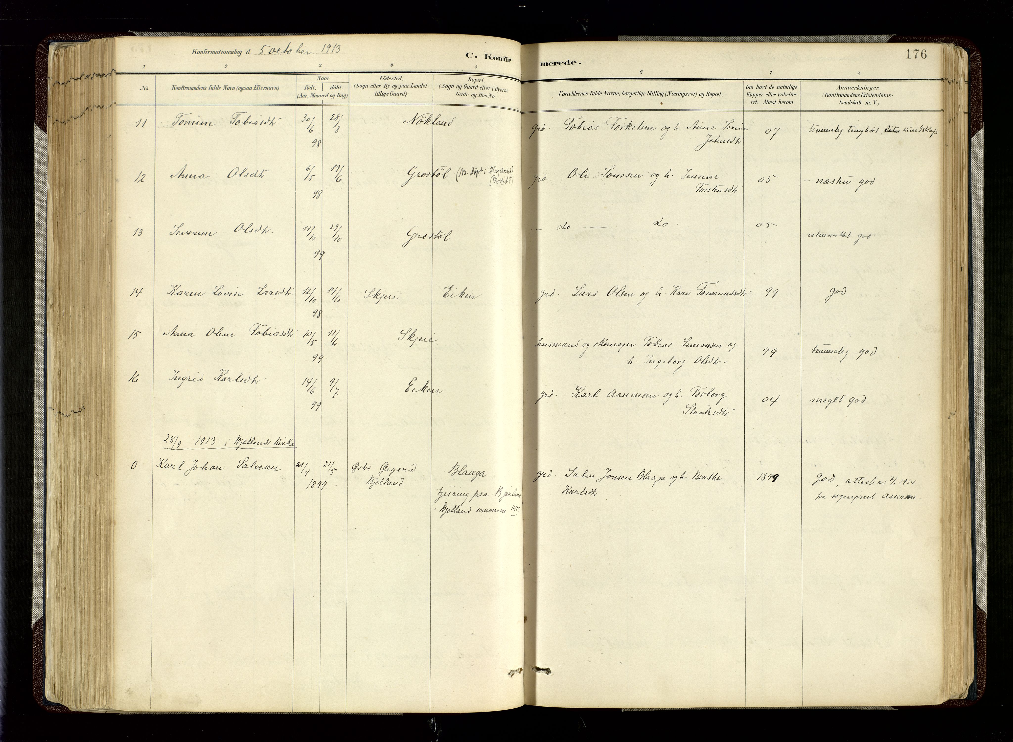 Hægebostad sokneprestkontor, AV/SAK-1111-0024/F/Fa/Fab/L0004: Parish register (official) no. A 4, 1887-1929, p. 176