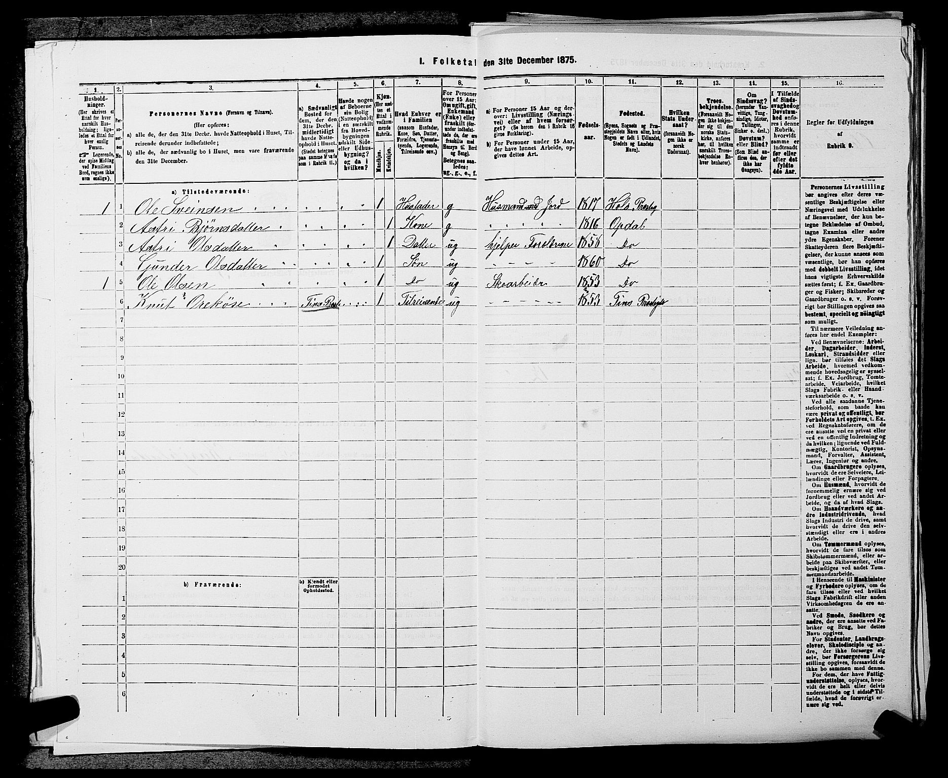 SAKO, 1875 census for 0633P Nore, 1875, p. 343