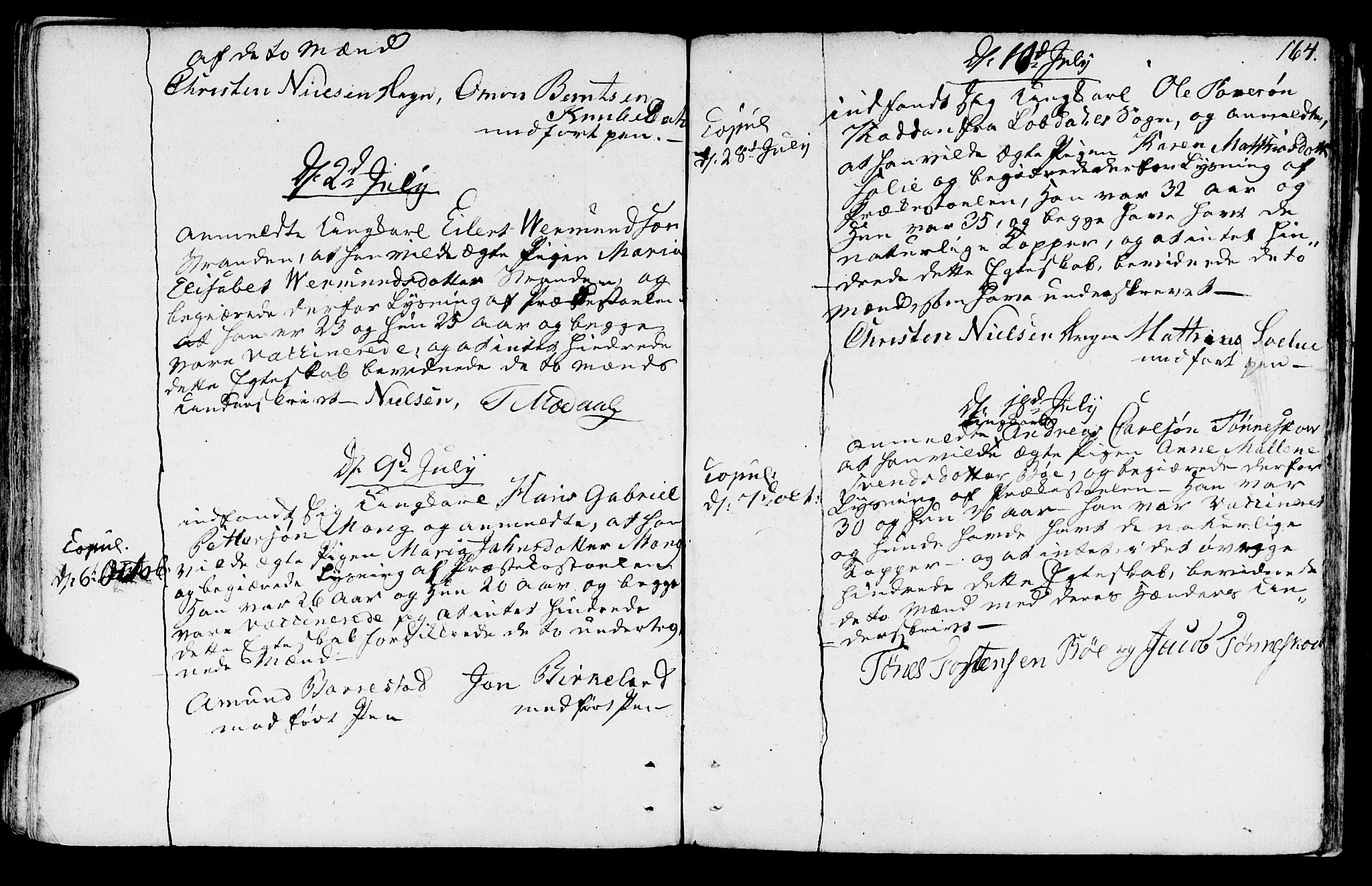 Sokndal sokneprestkontor, SAST/A-101808: Parish register (official) no. A 5, 1806-1826, p. 164