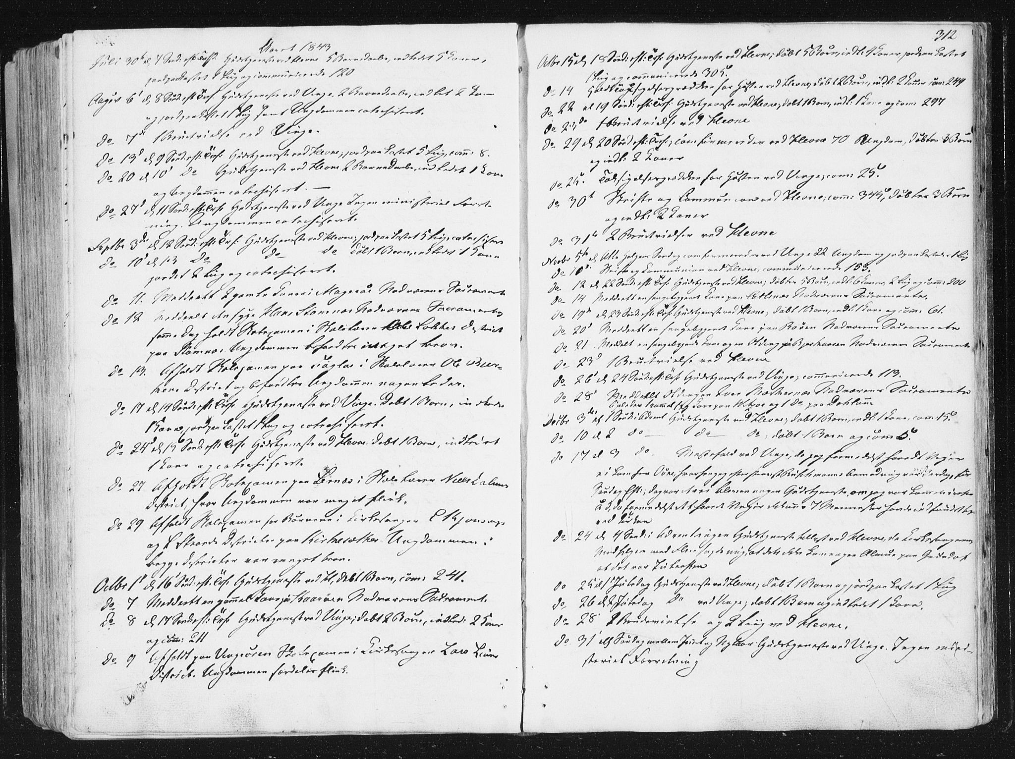 Ministerialprotokoller, klokkerbøker og fødselsregistre - Sør-Trøndelag, SAT/A-1456/630/L0493: Parish register (official) no. 630A06, 1841-1851, p. 312