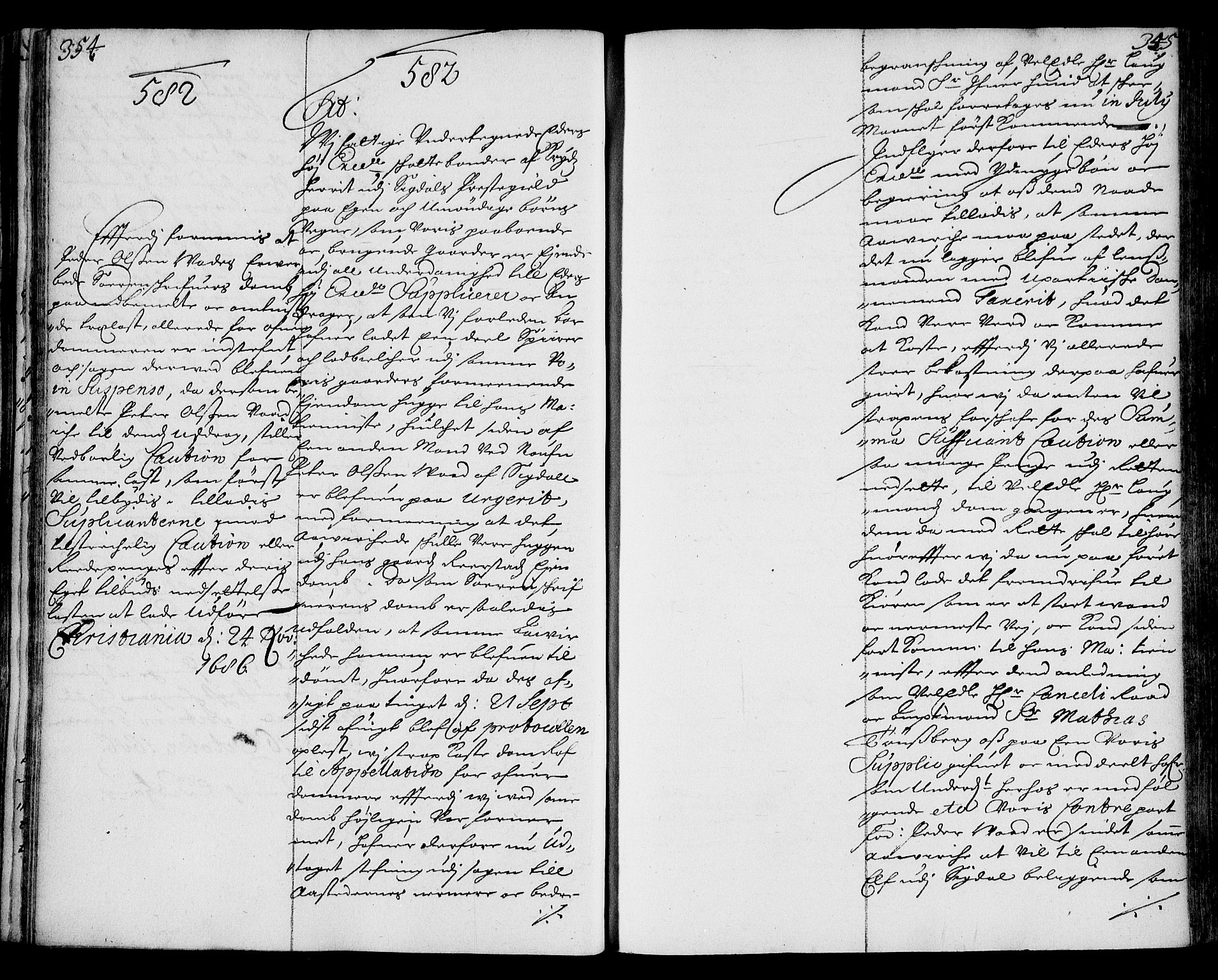 Stattholderembetet 1572-1771, AV/RA-EA-2870/Ae/L0003: Supplikasjons- og resolusjonsprotokoll, 1686-1687, p. 354-355