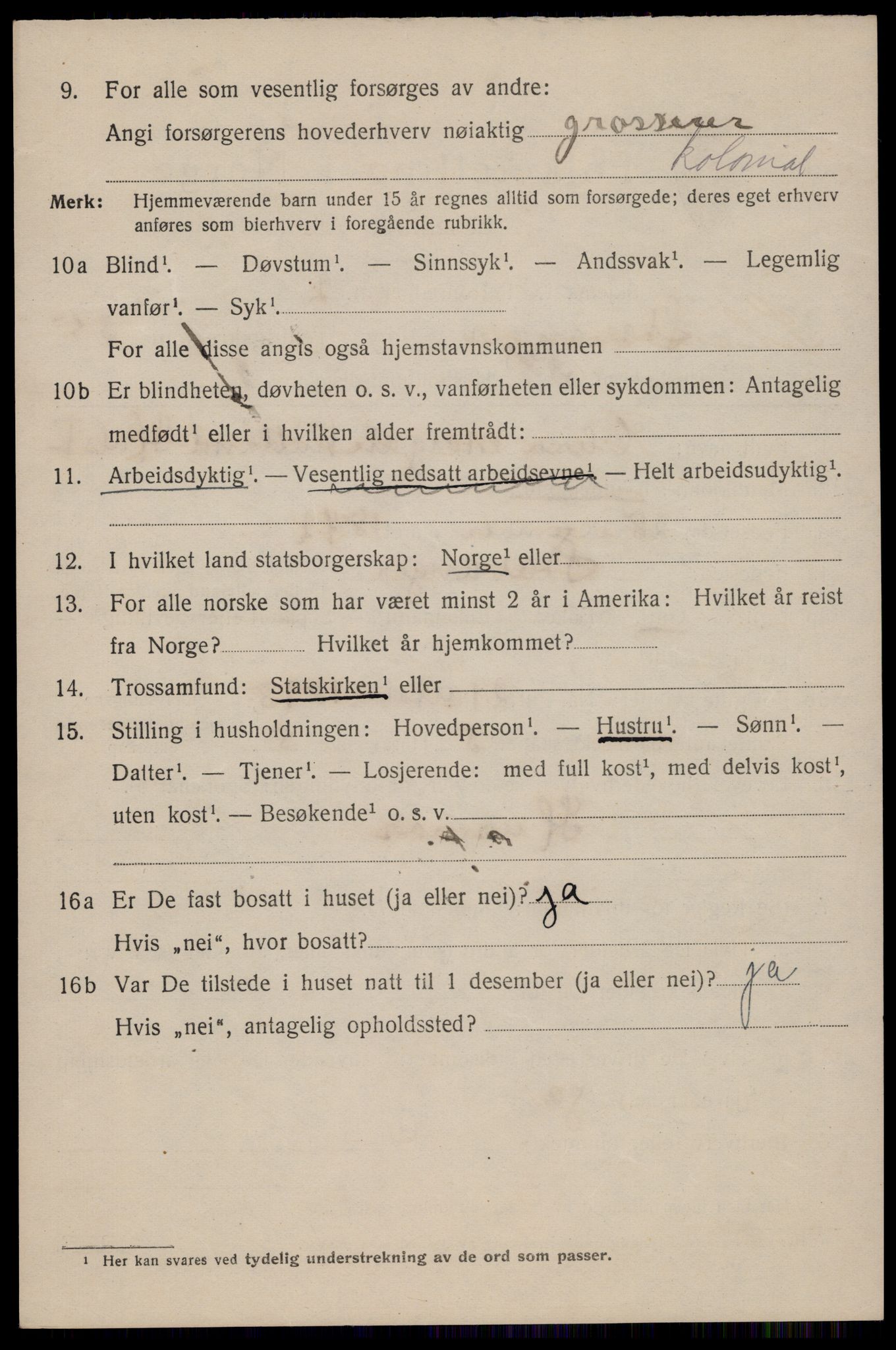 SAST, 1920 census for Stavanger, 1920, p. 94717