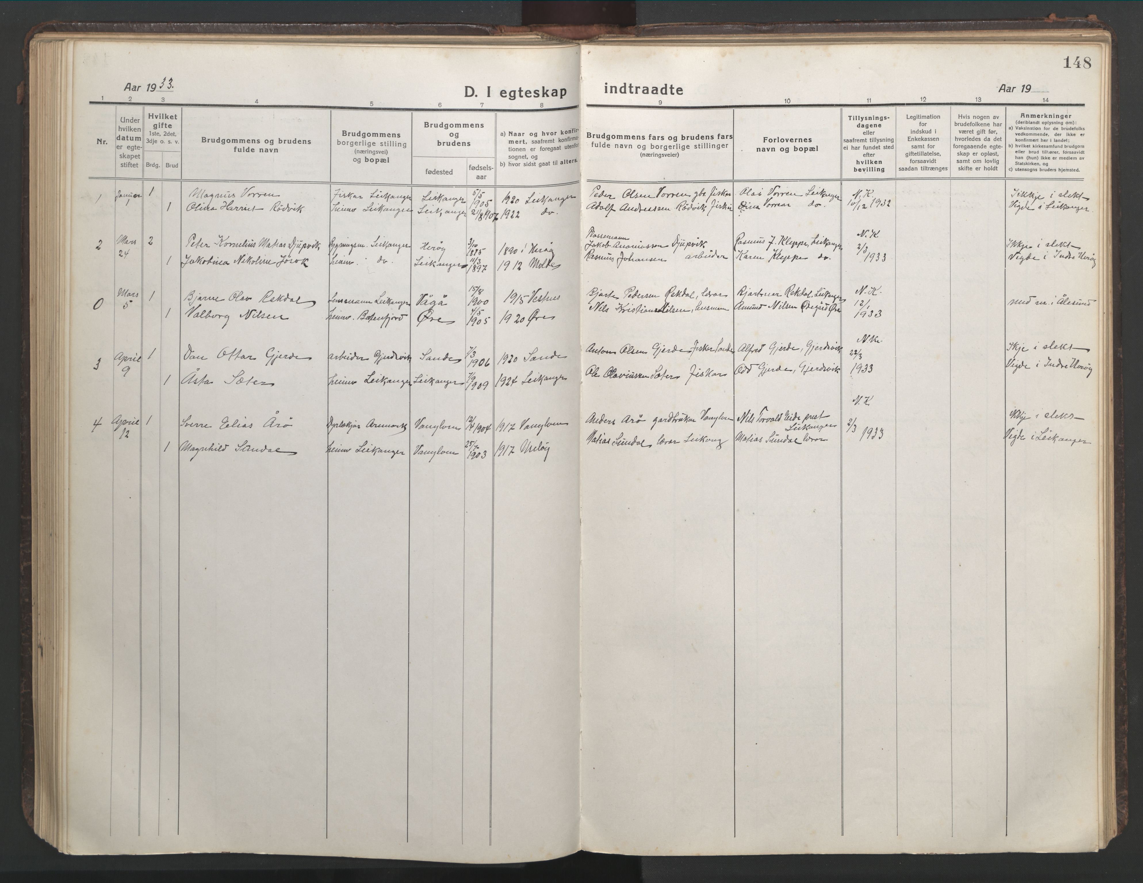 Ministerialprotokoller, klokkerbøker og fødselsregistre - Møre og Romsdal, SAT/A-1454/508/L0099: Parish register (copy) no. 508C03, 1917-1947, p. 148