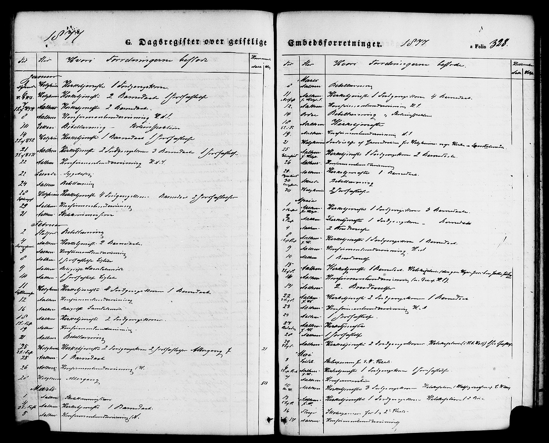 Jølster sokneprestembete, SAB/A-80701/H/Haa/Haaa/L0011: Parish register (official) no. A 11, 1866-1881, p. 328