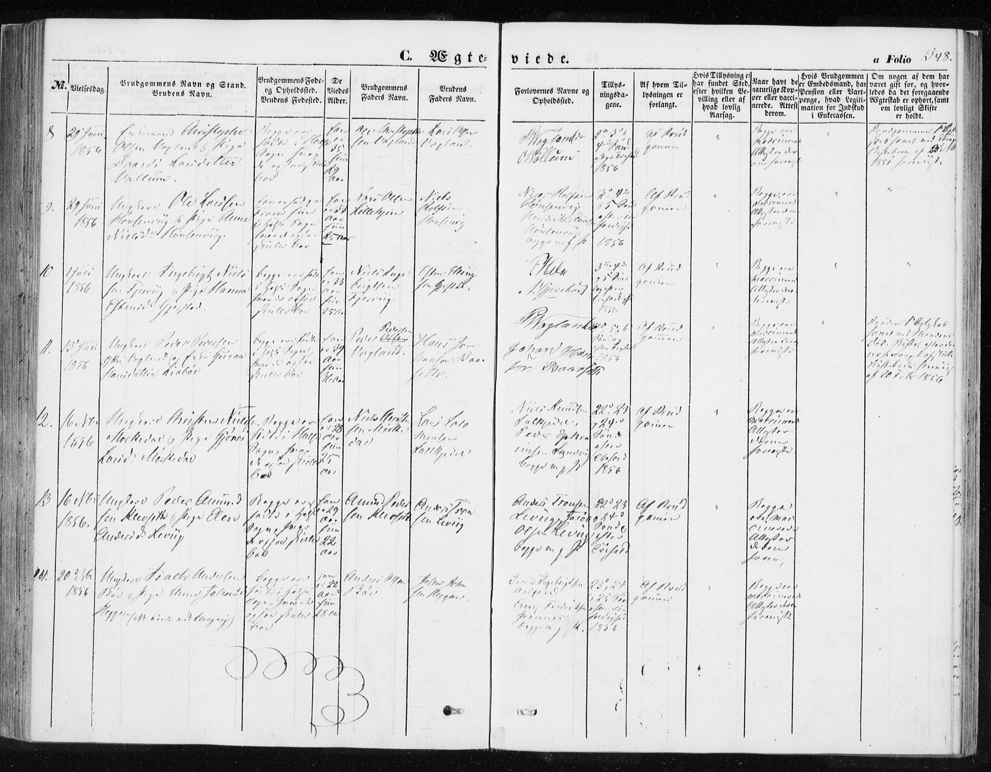 Ministerialprotokoller, klokkerbøker og fødselsregistre - Møre og Romsdal, AV/SAT-A-1454/576/L0883: Parish register (official) no. 576A01, 1849-1865, p. 348