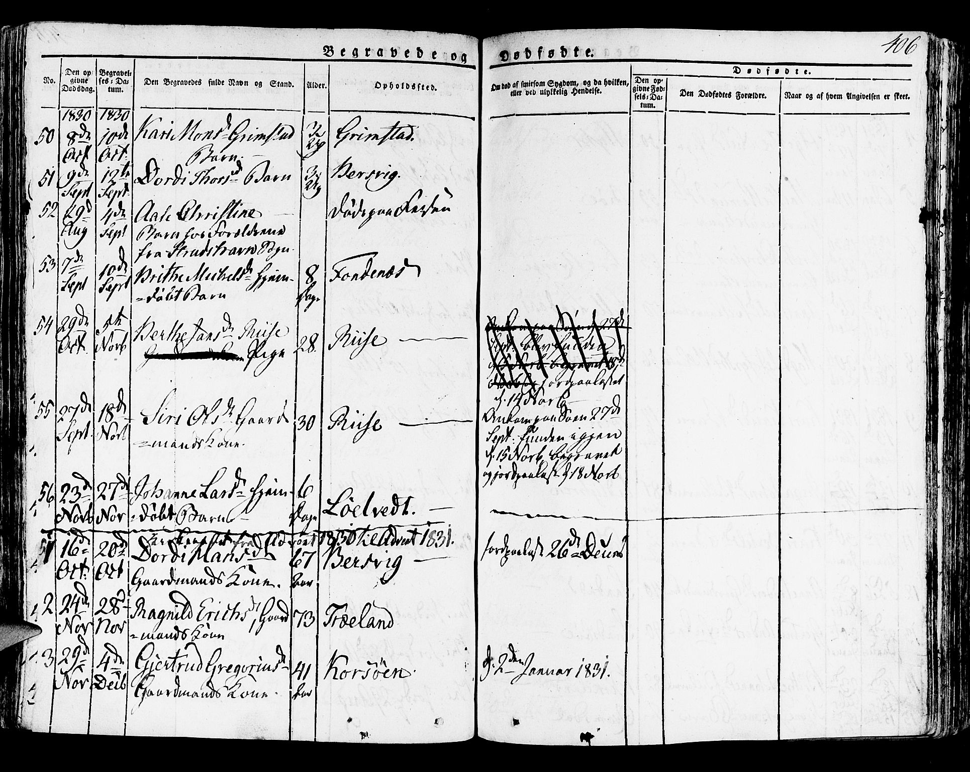 Lindås Sokneprestembete, AV/SAB-A-76701/H/Haa/Haaa/L0008: Parish register (official) no. A 8, 1823-1836, p. 406