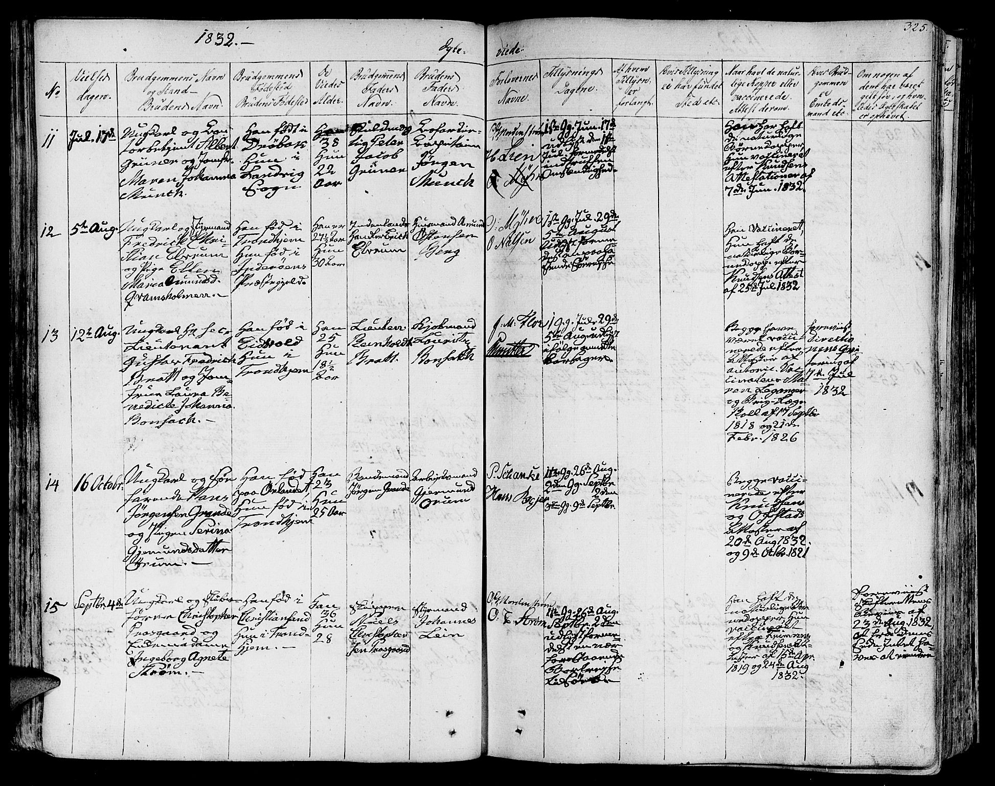 Ministerialprotokoller, klokkerbøker og fødselsregistre - Sør-Trøndelag, AV/SAT-A-1456/602/L0109: Parish register (official) no. 602A07, 1821-1840, p. 325