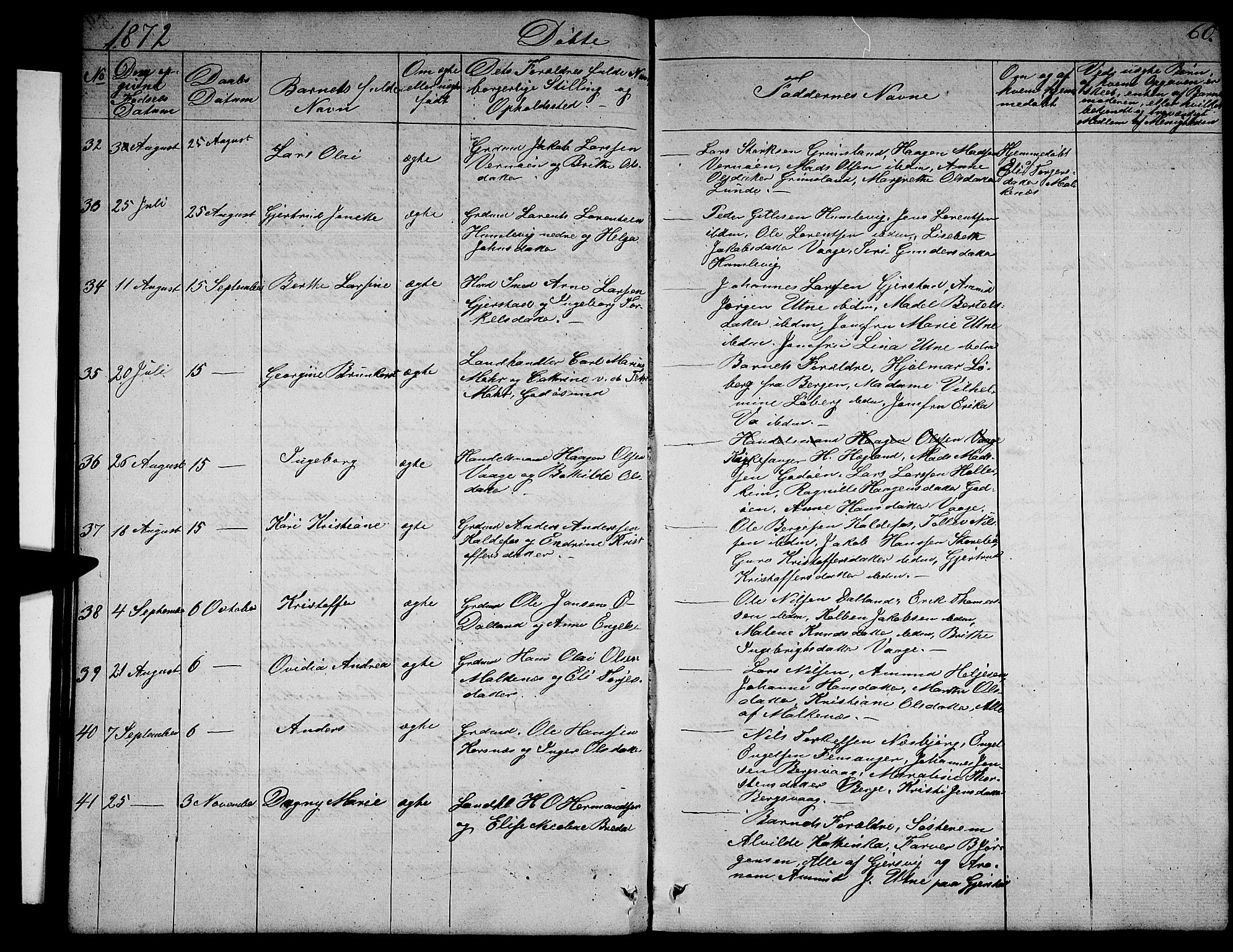 Tysnes sokneprestembete, AV/SAB-A-78601/H/Hab: Parish register (copy) no. B 1, 1855-1877, p. 61
