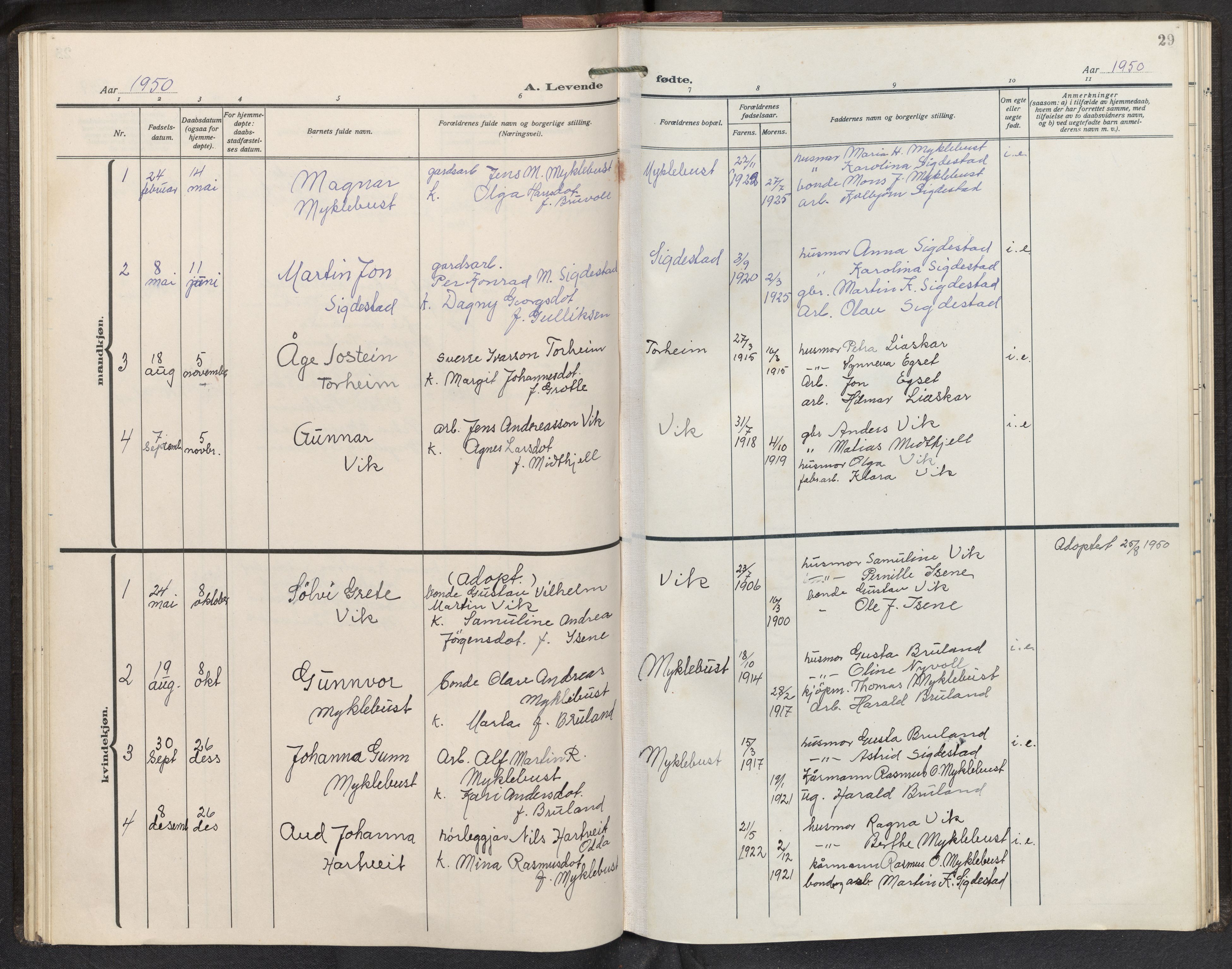 Davik sokneprestembete, AV/SAB-A-79701/H/Hab/Habd/L0003: Parish register (copy) no. D 3, 1917-1953, p. 28b-29a