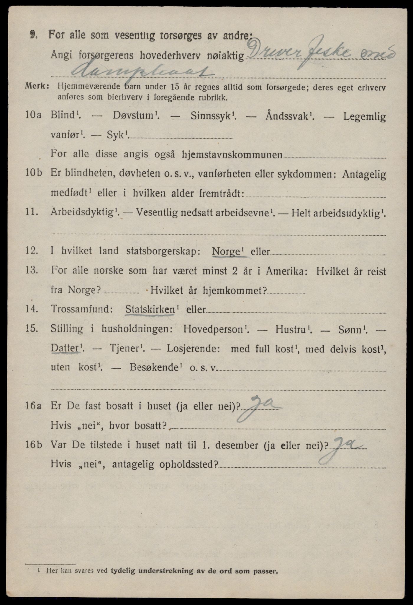 SAST, 1920 census for Skudenes, 1920, p. 7307