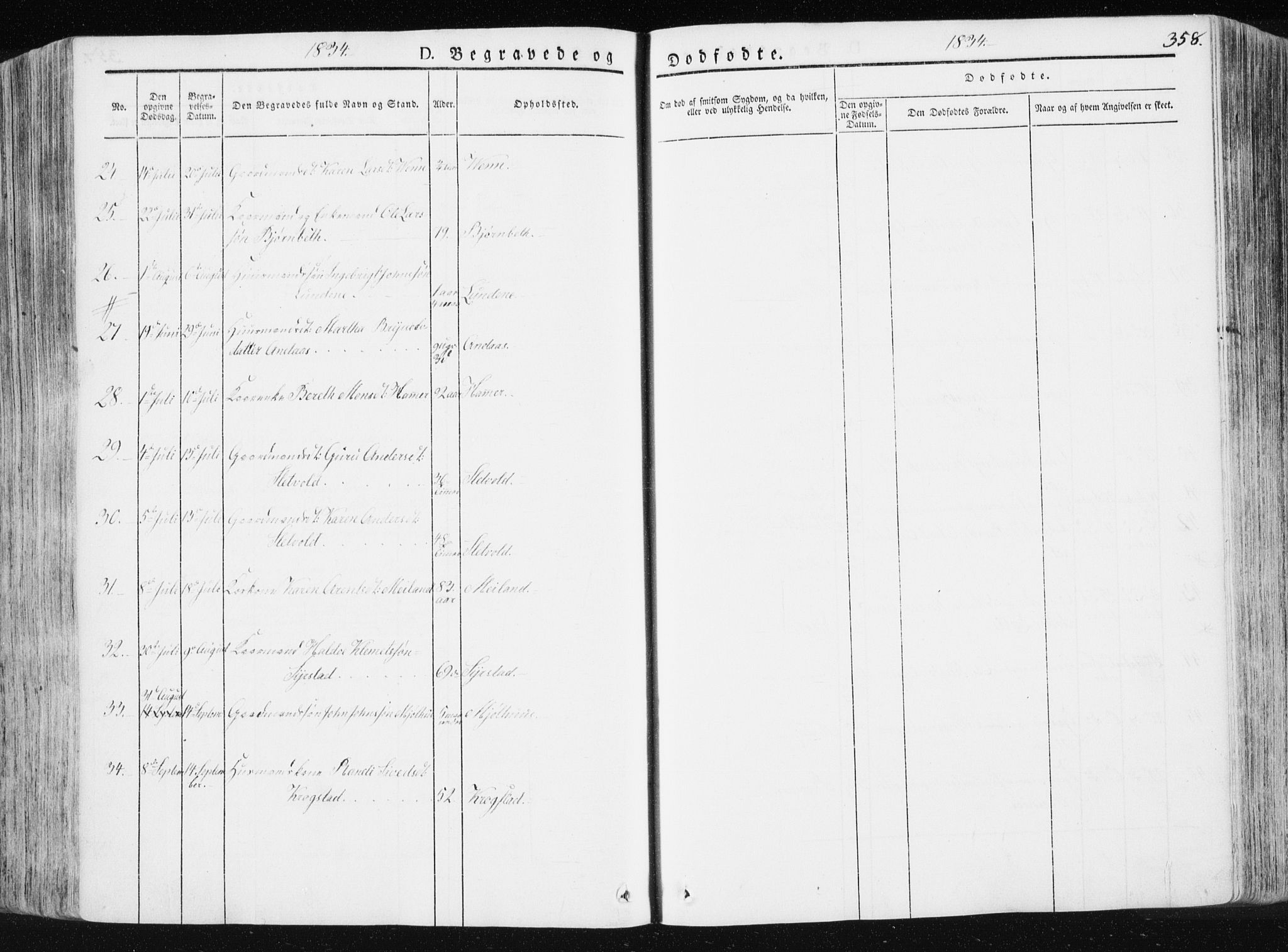 Ministerialprotokoller, klokkerbøker og fødselsregistre - Sør-Trøndelag, AV/SAT-A-1456/665/L0771: Parish register (official) no. 665A06, 1830-1856, p. 358