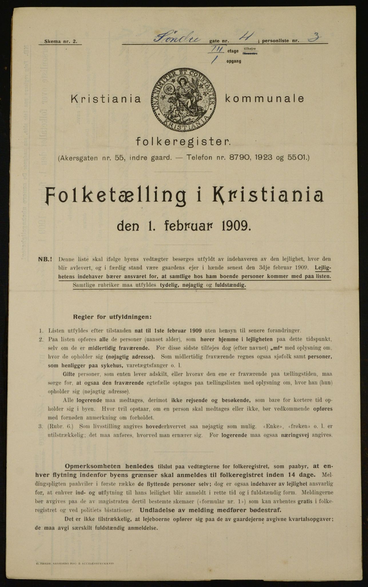 OBA, Municipal Census 1909 for Kristiania, 1909, p. 96338