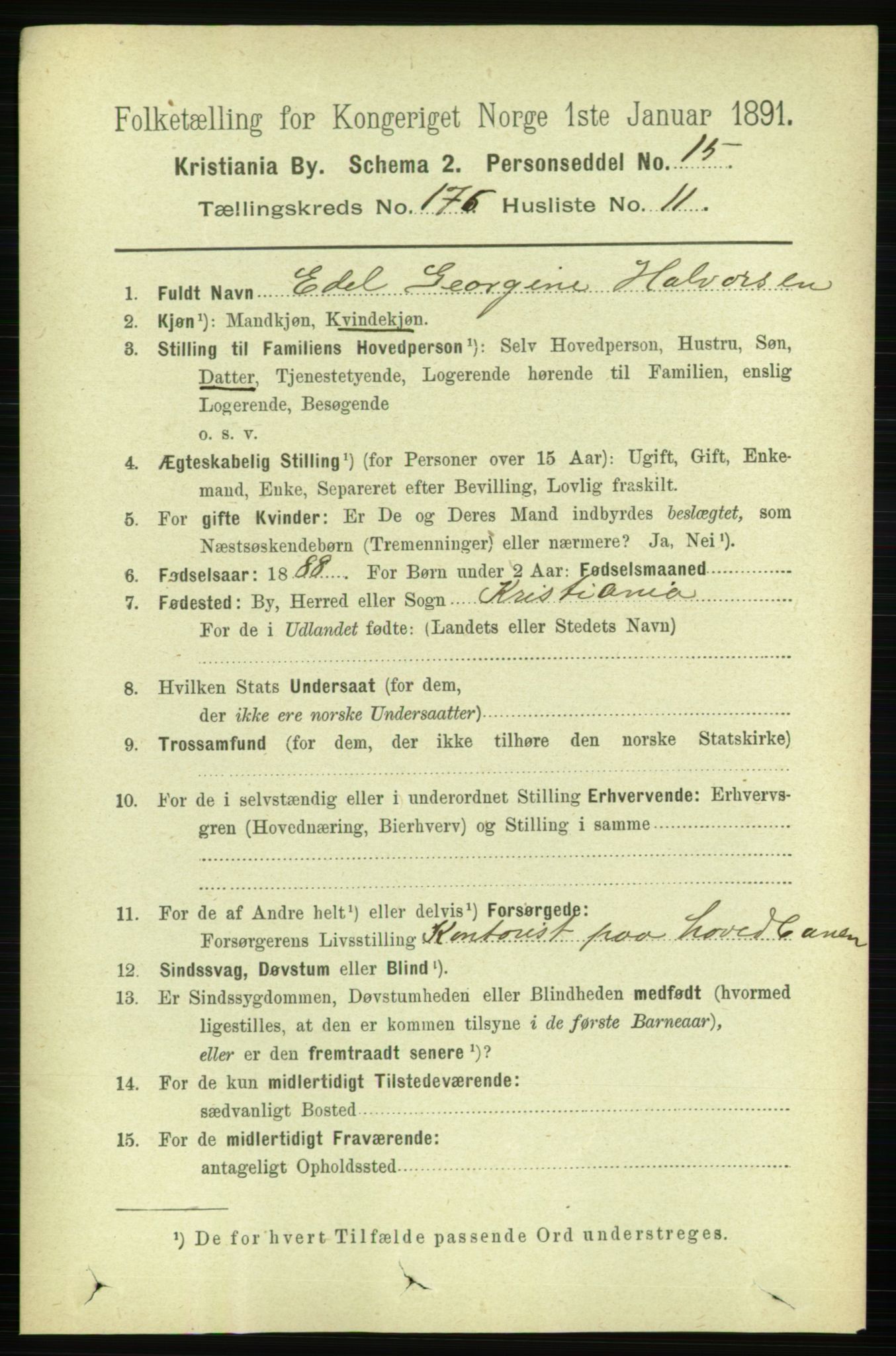 RA, 1891 census for 0301 Kristiania, 1891, p. 105987