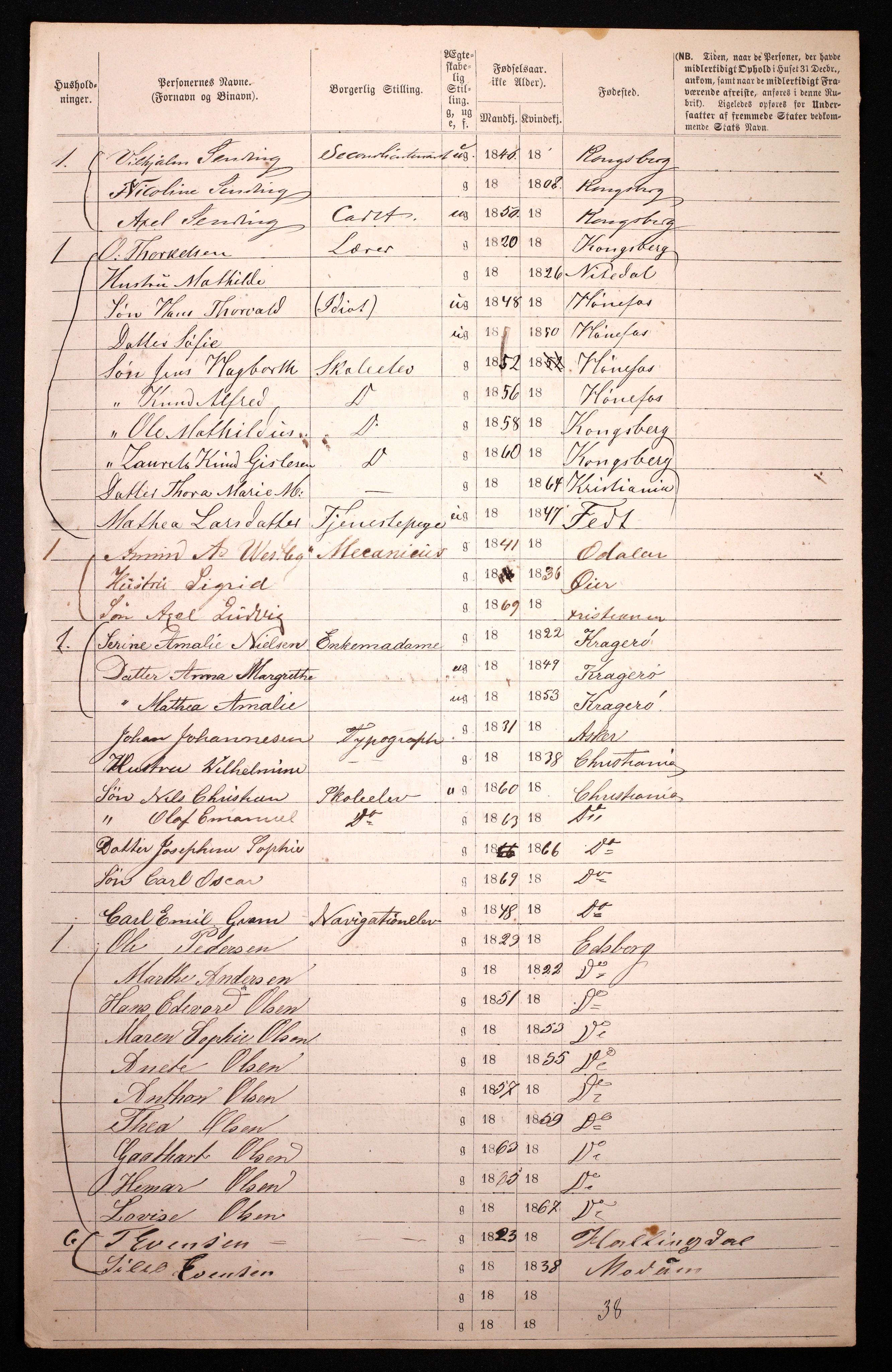 RA, 1870 census for 0301 Kristiania, 1870, p. 2628