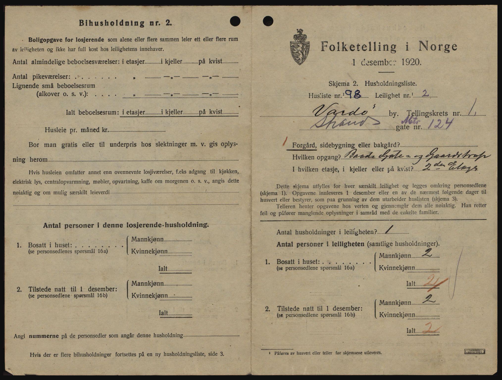 SATØ, 1920 census for Vardø, 1920, p. 1341