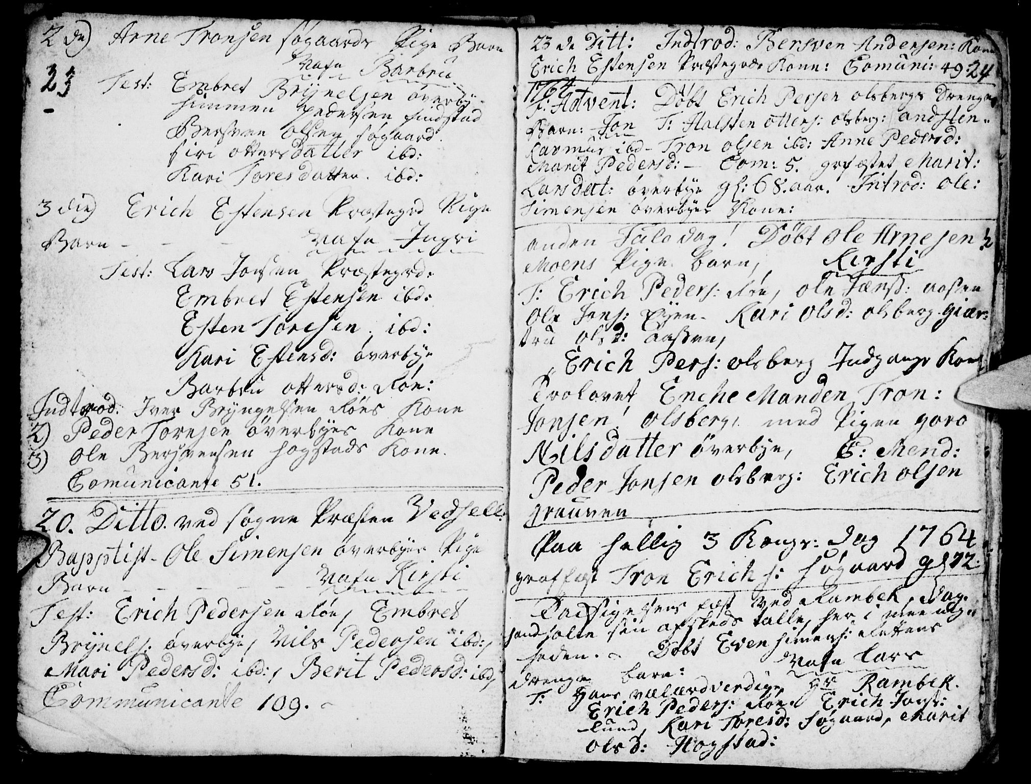 Tynset prestekontor, SAH/PREST-058/H/Ha/Haa/L0005: Parish register (official) no. 5, 1761-1776, p. 23-24