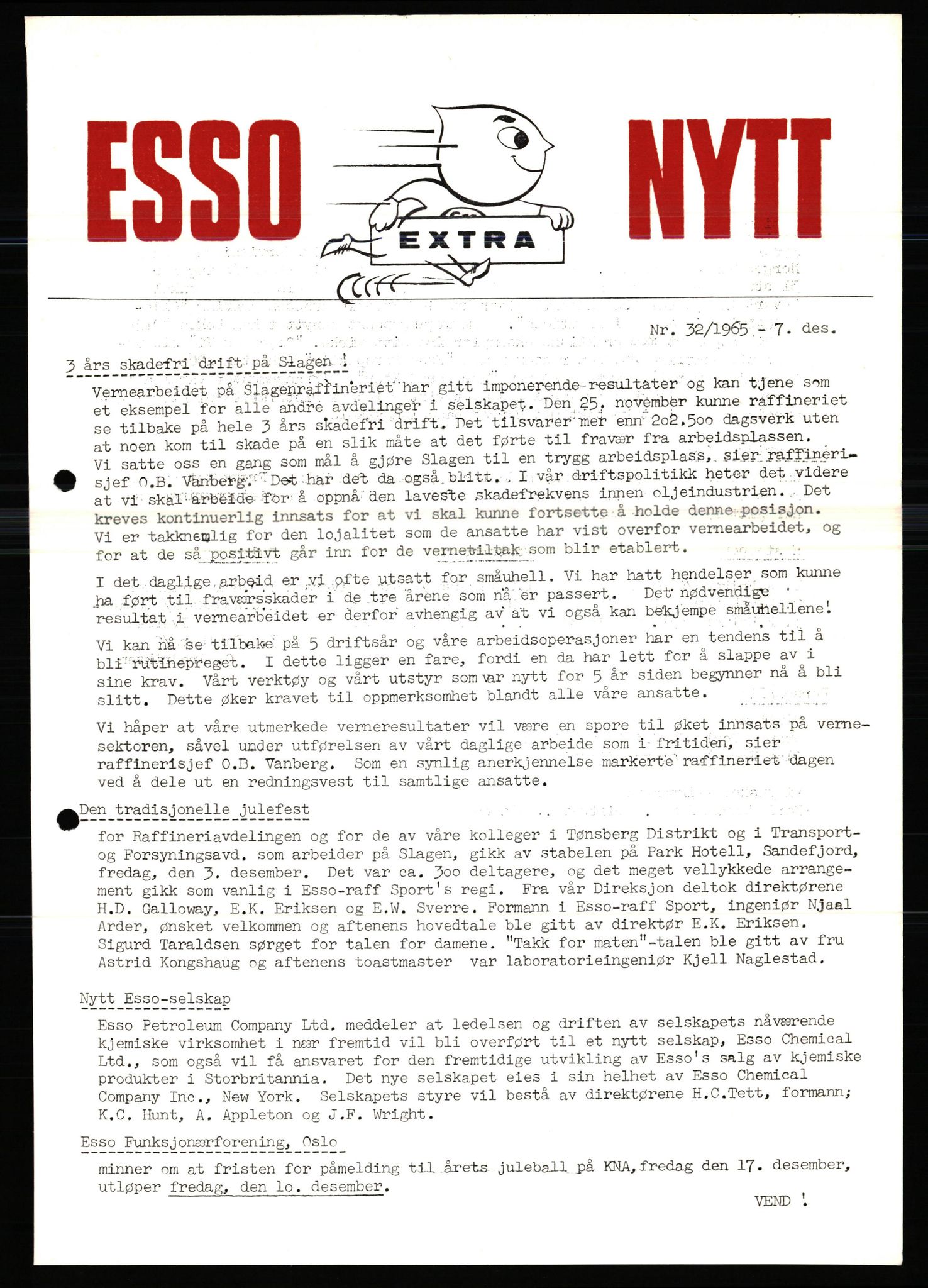 Pa 0982 - Esso Norge A/S, AV/SAST-A-100448/X/Xd/L0004: Esso Extra Nytt, 1963-1976