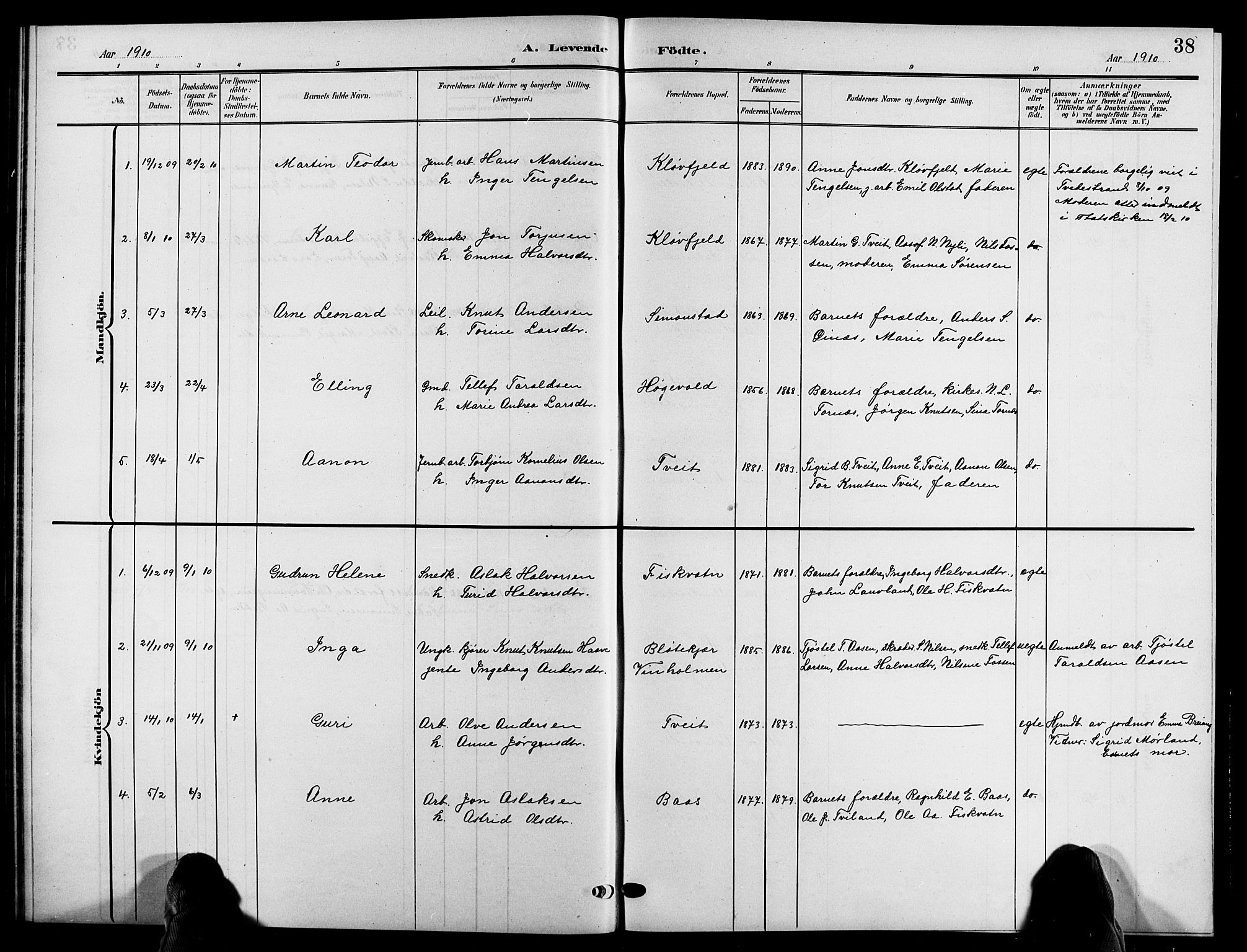 Åmli sokneprestkontor, SAK/1111-0050/F/Fb/Fbc/L0005: Parish register (copy) no. B 5, 1903-1916, p. 38