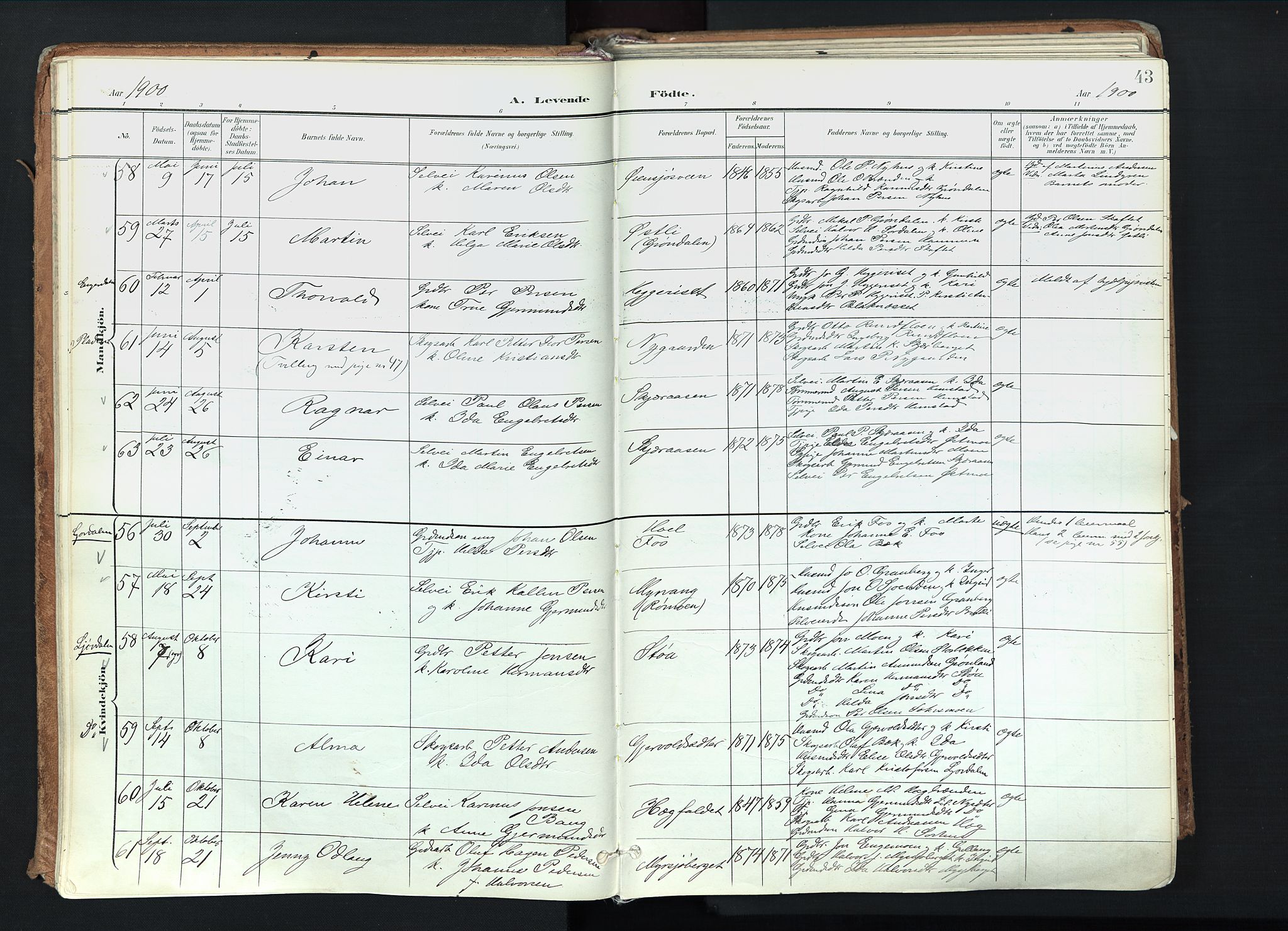 Trysil prestekontor, SAH/PREST-046/H/Ha/Haa/L0012: Parish register (official) no. 12, 1898-1917, p. 43