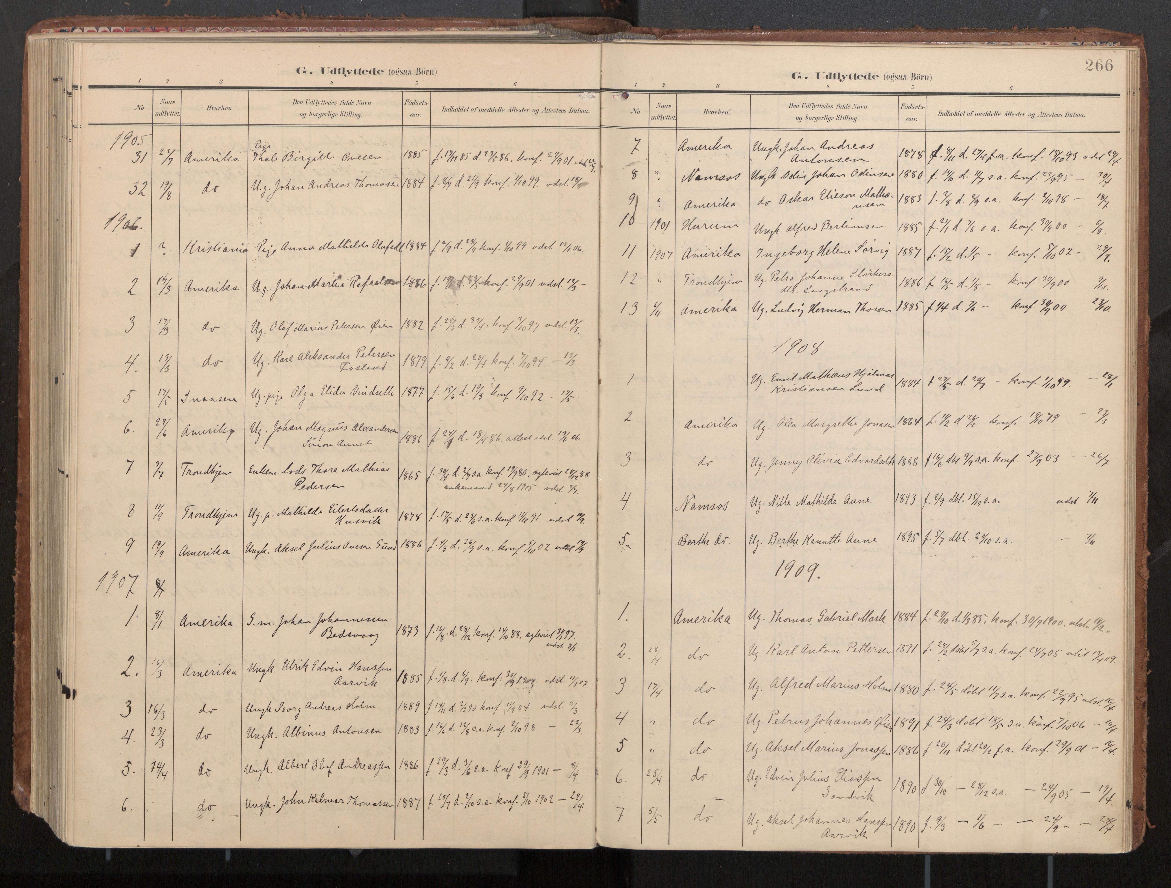 Ministerialprotokoller, klokkerbøker og fødselsregistre - Nord-Trøndelag, SAT/A-1458/774/L0629: Parish register (official), 1904-1926, p. 266