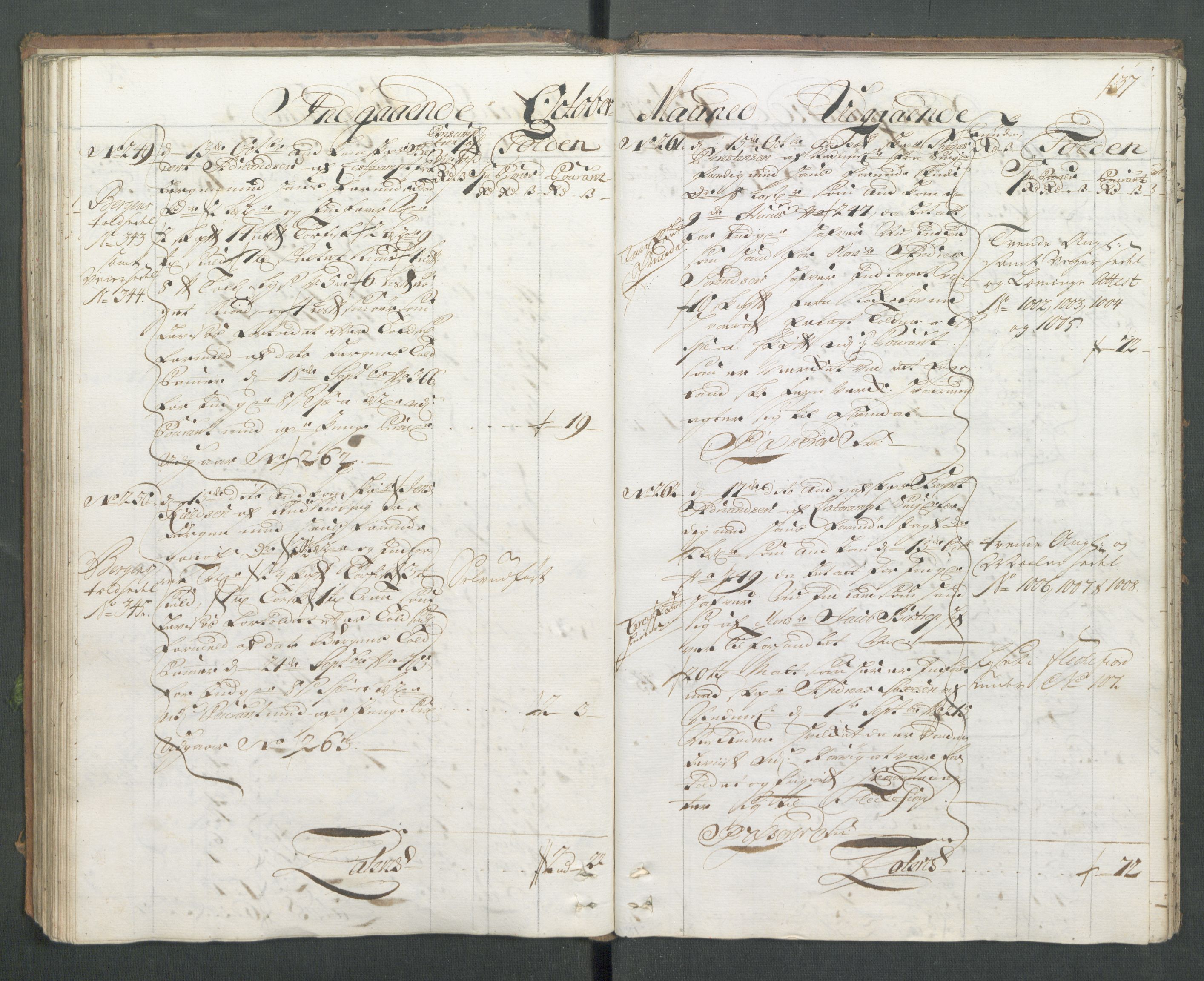 Generaltollkammeret, tollregnskaper, AV/RA-EA-5490/R14/L0012/0001: Tollregnskaper Øster-Risør / Hovedtollbok, 1731, p. 136b-137a